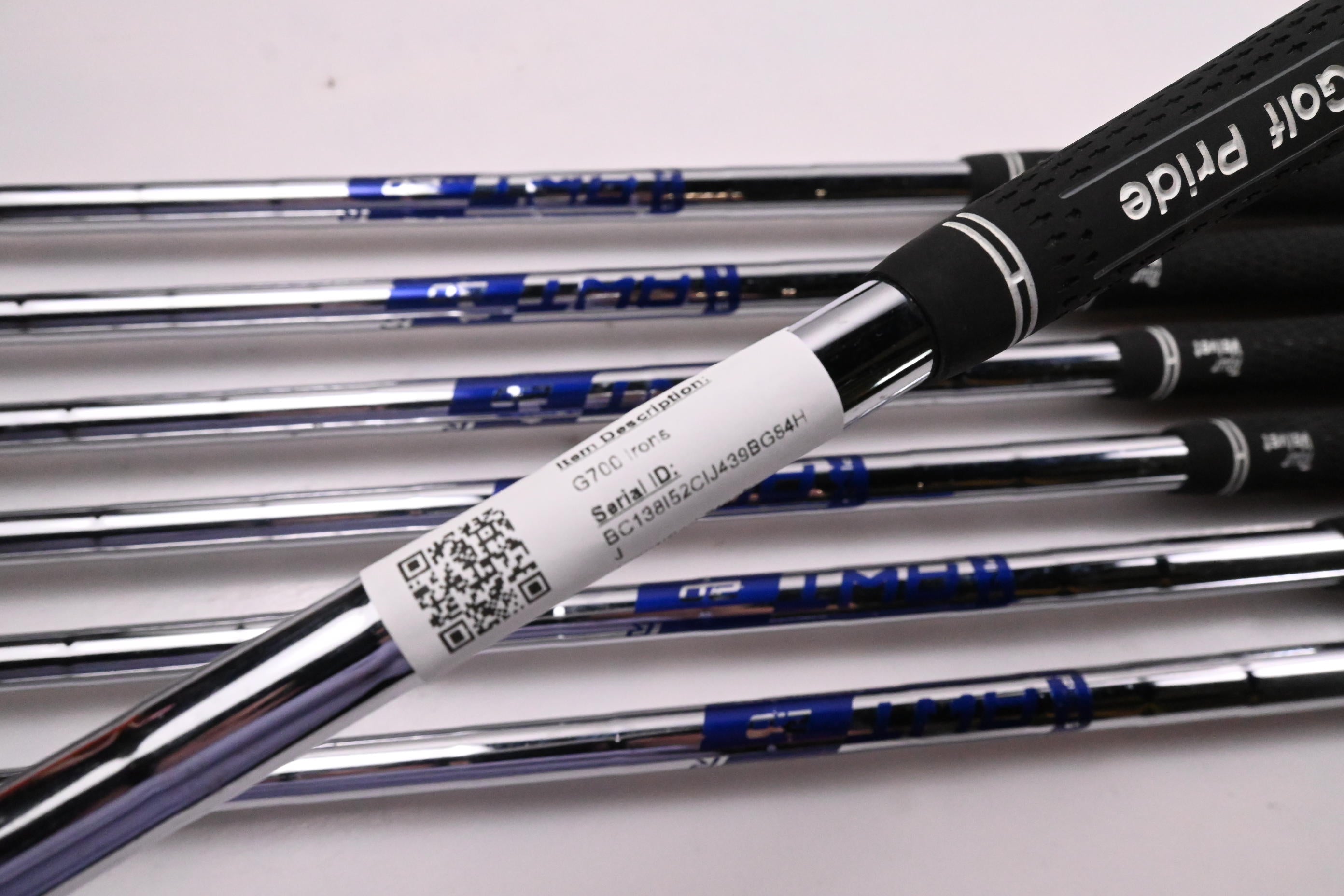 Ping G700 Irons / 4-PW / Blue Dot / Regular Flex Ping AWT 2.0 Shafts