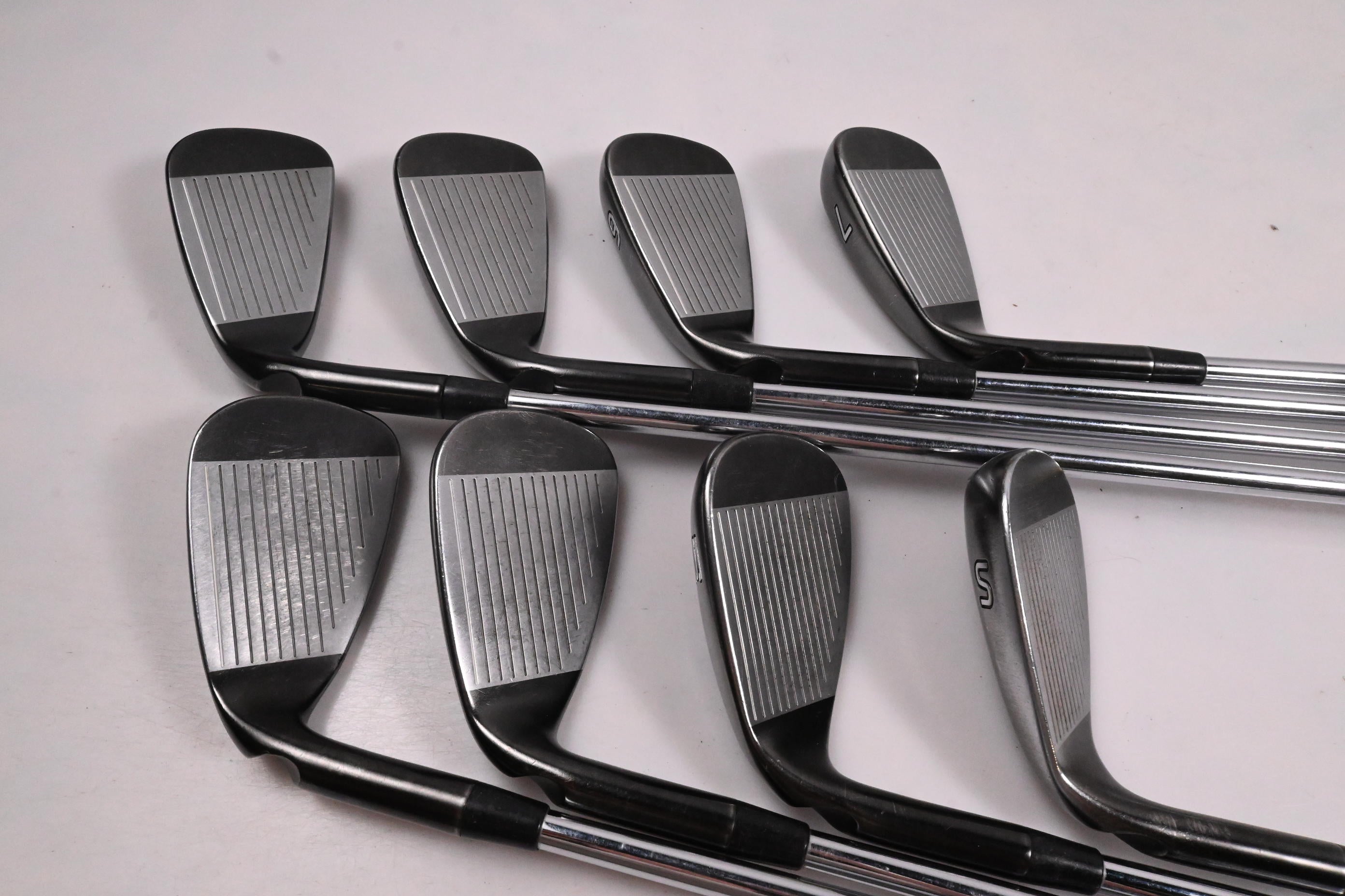 Ping G710 Irons / 4-PW+SW / Green Dot / Stiff Flex Ping AWT 2.0 Shafts