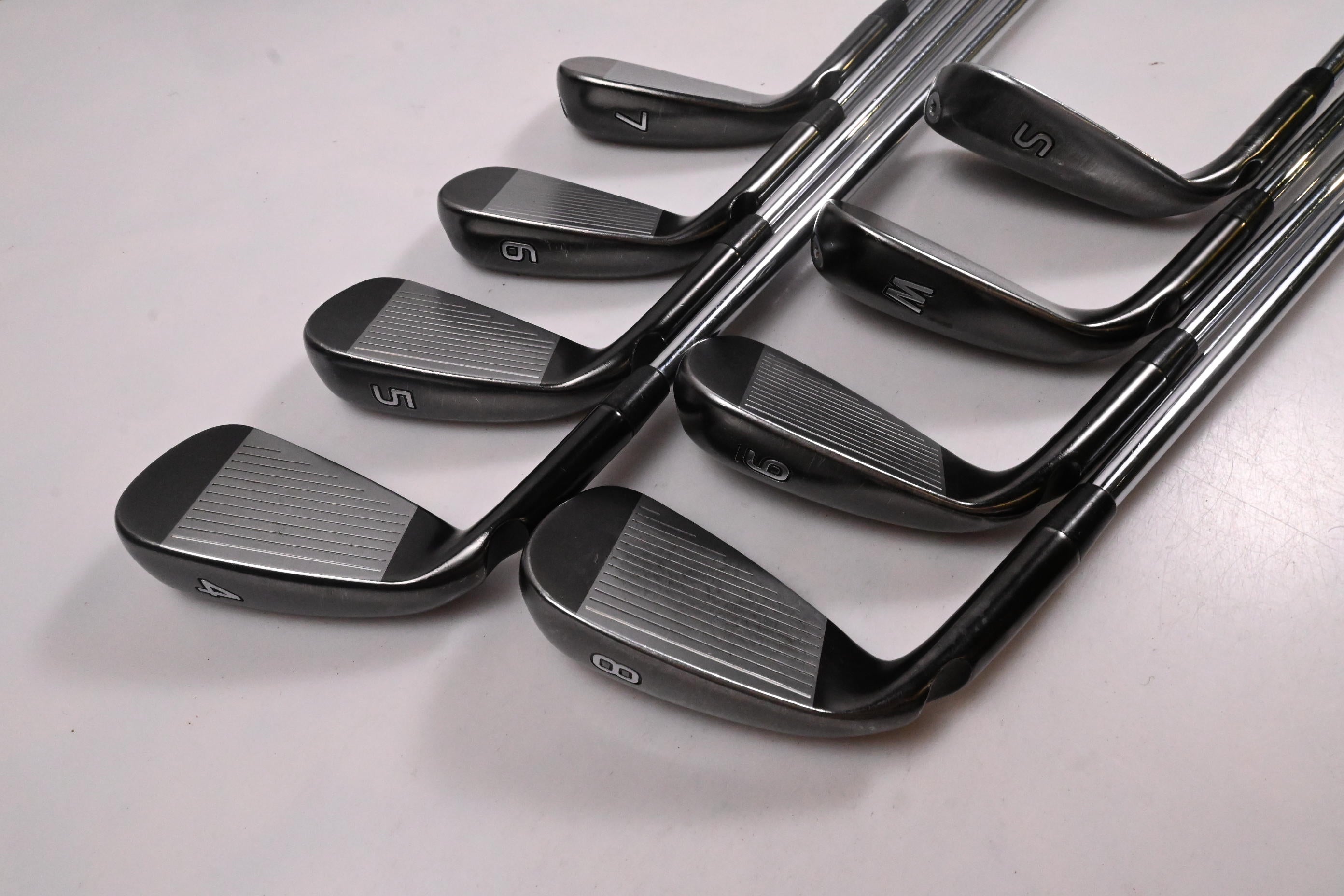 Ping G710 Irons / 4-PW+SW / Green Dot / Stiff Flex Ping AWT 2.0 Shafts