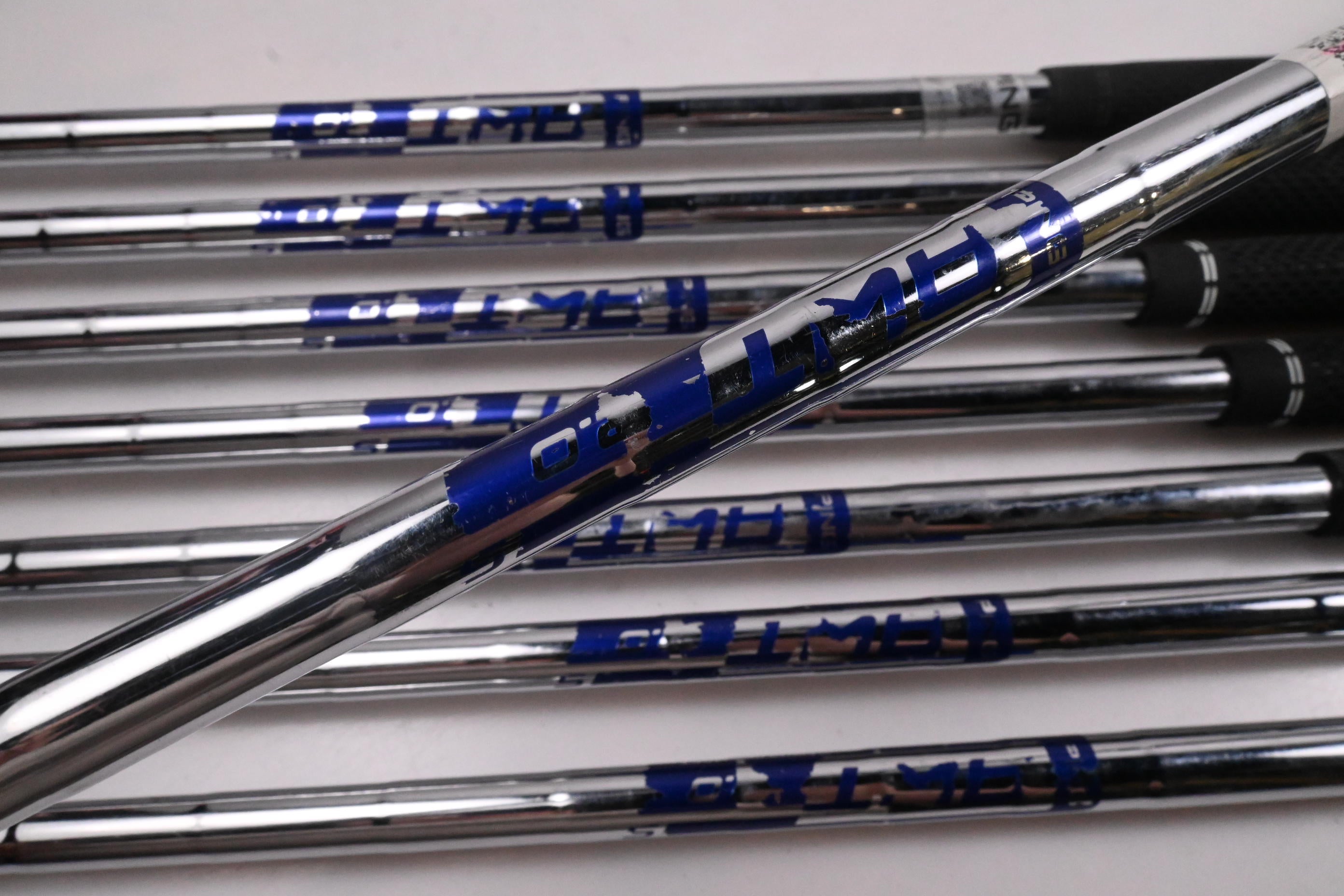 Ping G710 Irons / 4-PW+SW / Green Dot / Stiff Flex Ping AWT 2.0 Shafts