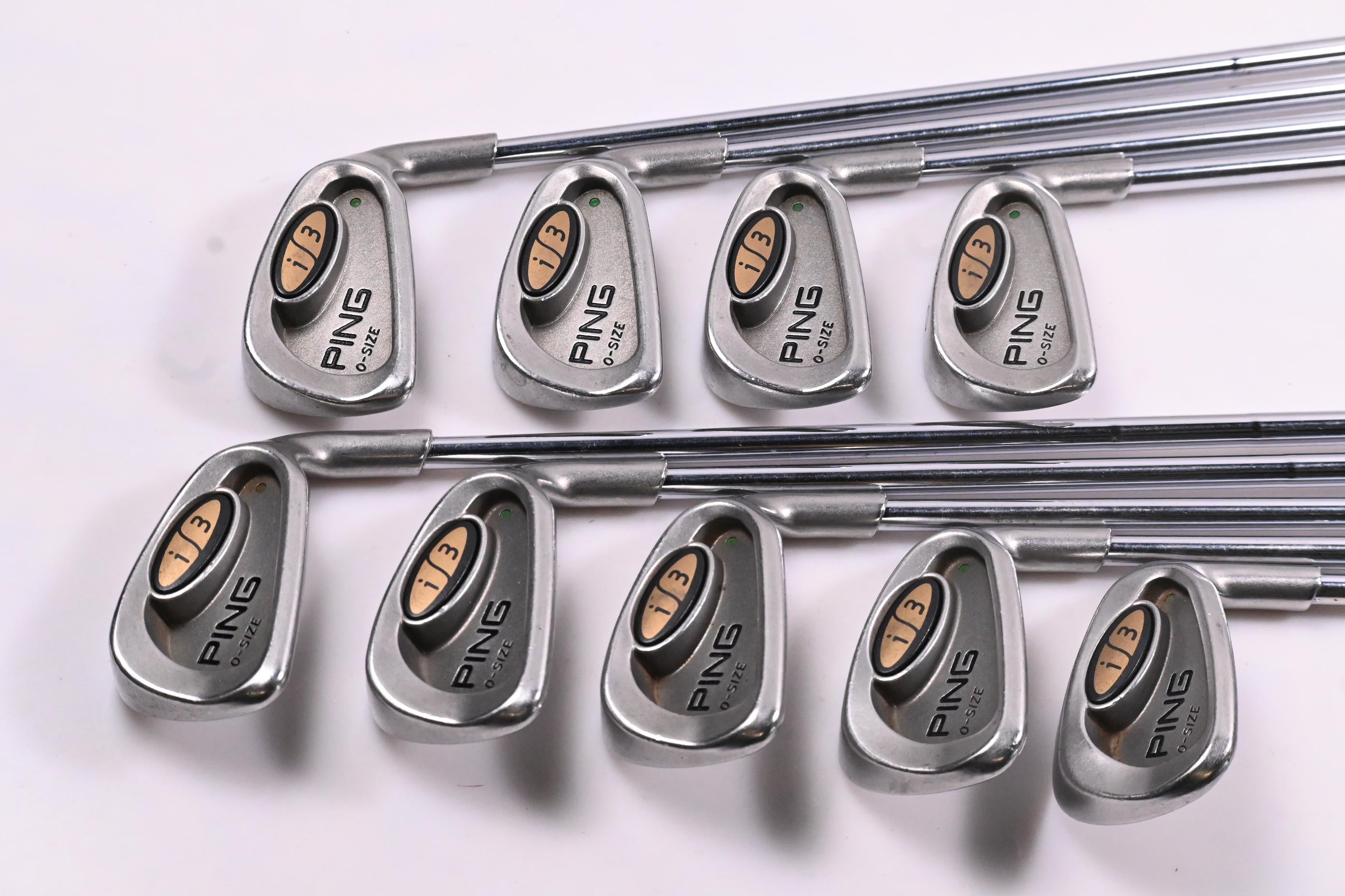 Ping i3 O-Size Irons / 3-PW+SW / Green Dot / Stiff Flex Steel Shafts