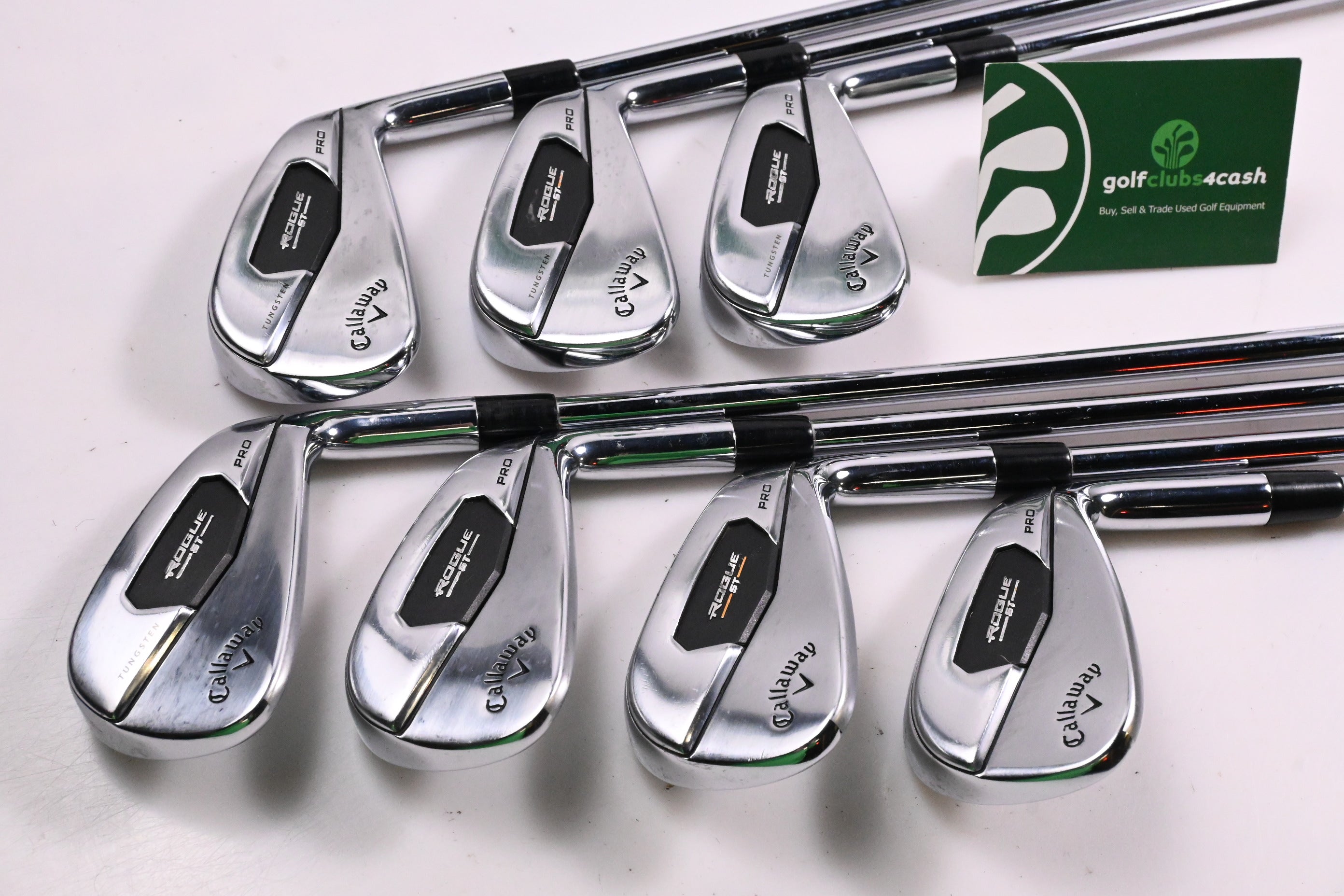 Callaway Rogue ST Pro Irons / 4-PW / X-Flex Rifle Tour Flighted 105 Shafts