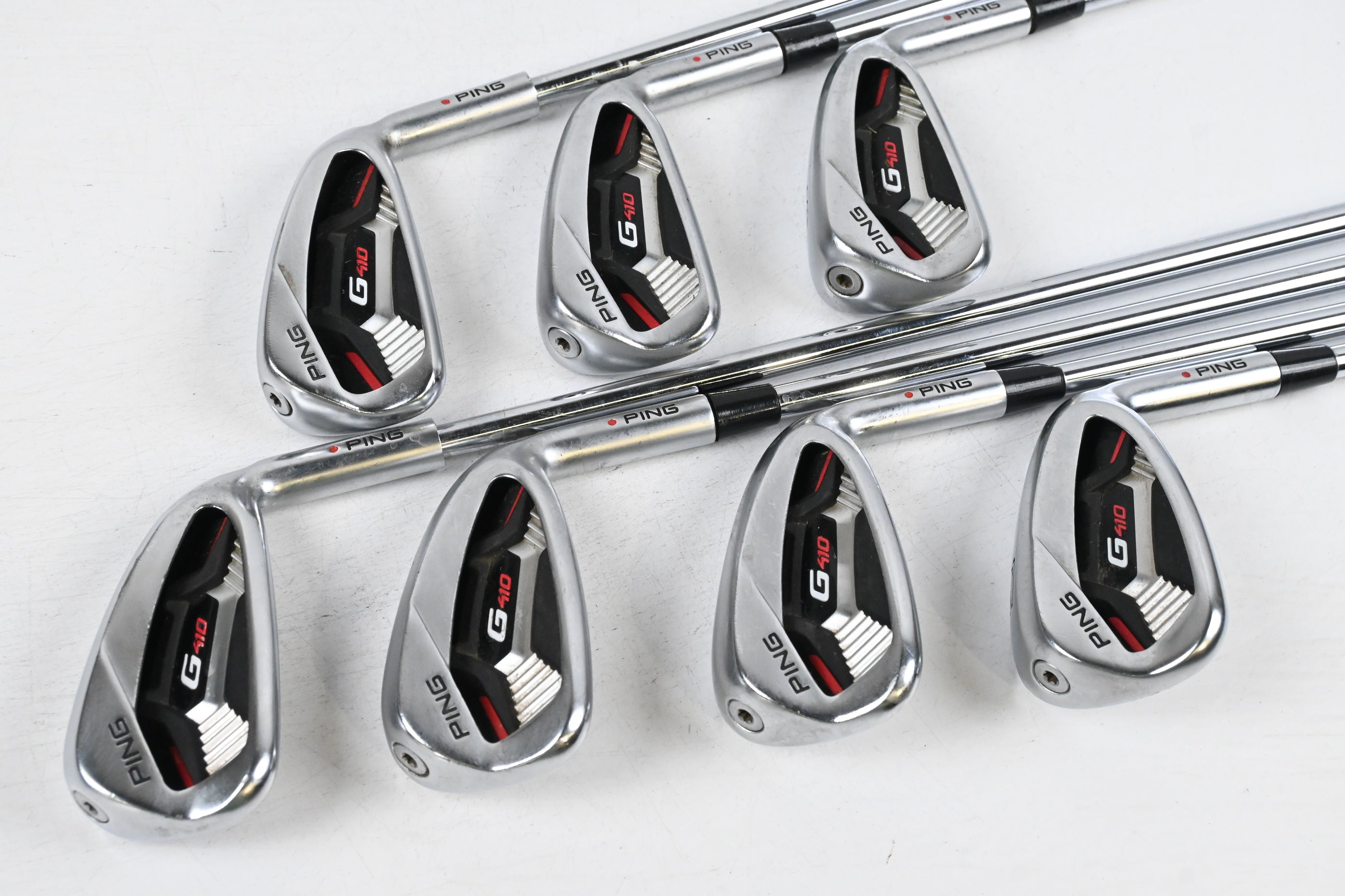 Ping G410 Irons / 4-PW / Red Dot / Stiff Flex Project X LZ 120 Steel Shaft