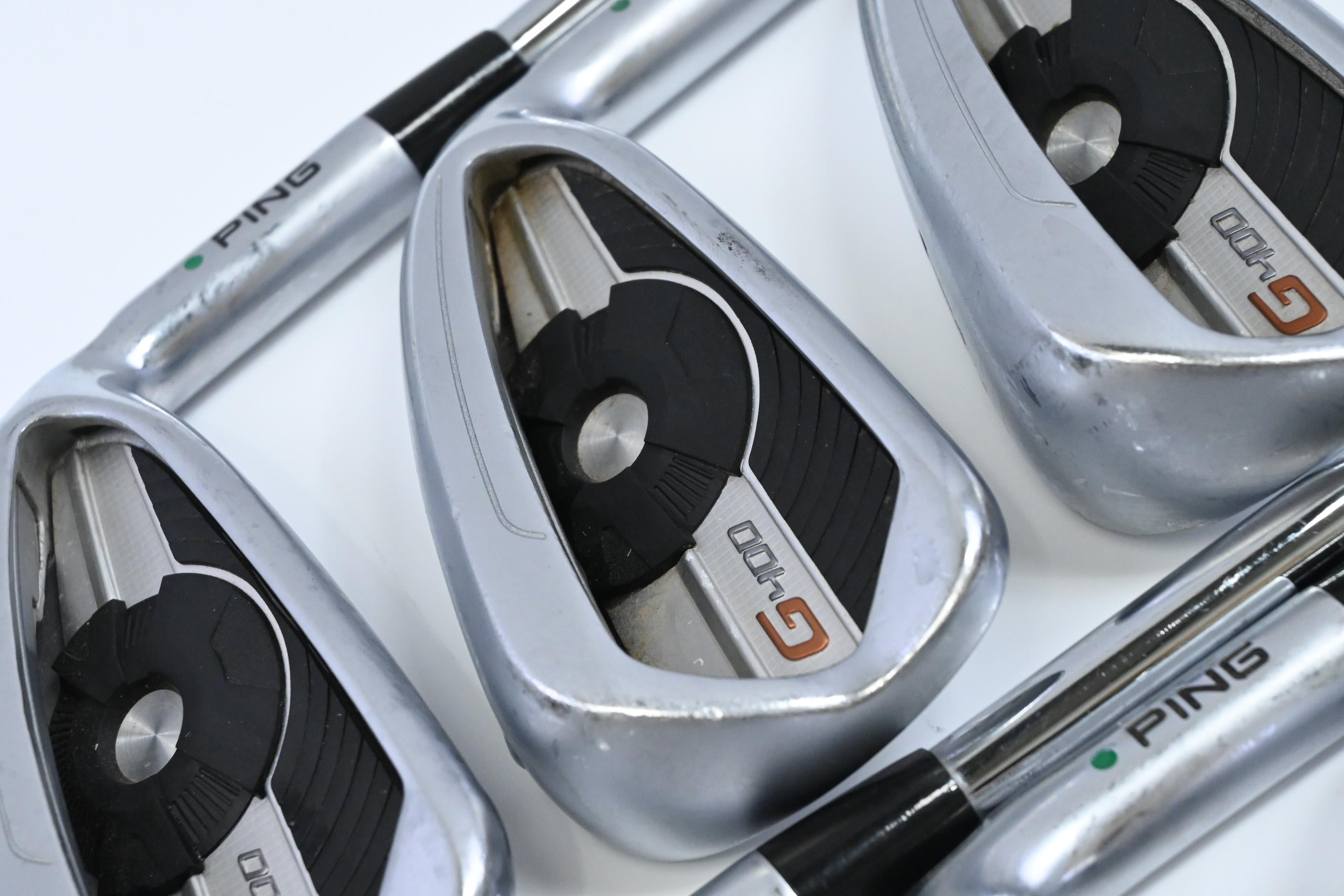 Ping G400 Irons / 5-PW / Green Dot / Regular Flex Ping AWT 2.0 Shafts
