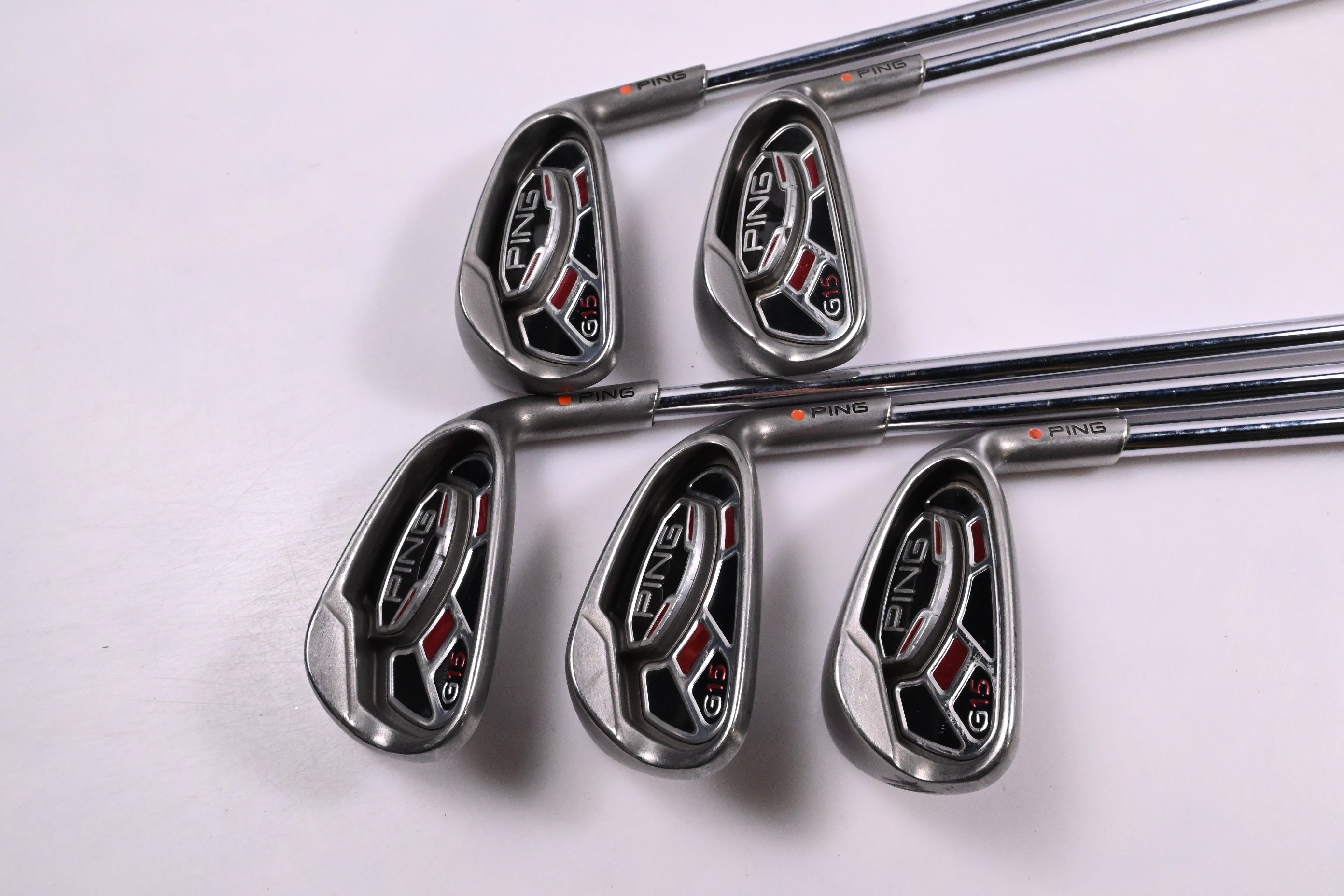 Ping G15 Irons / 6-PW / Orange Dot / Regular Flex Ping Shafts