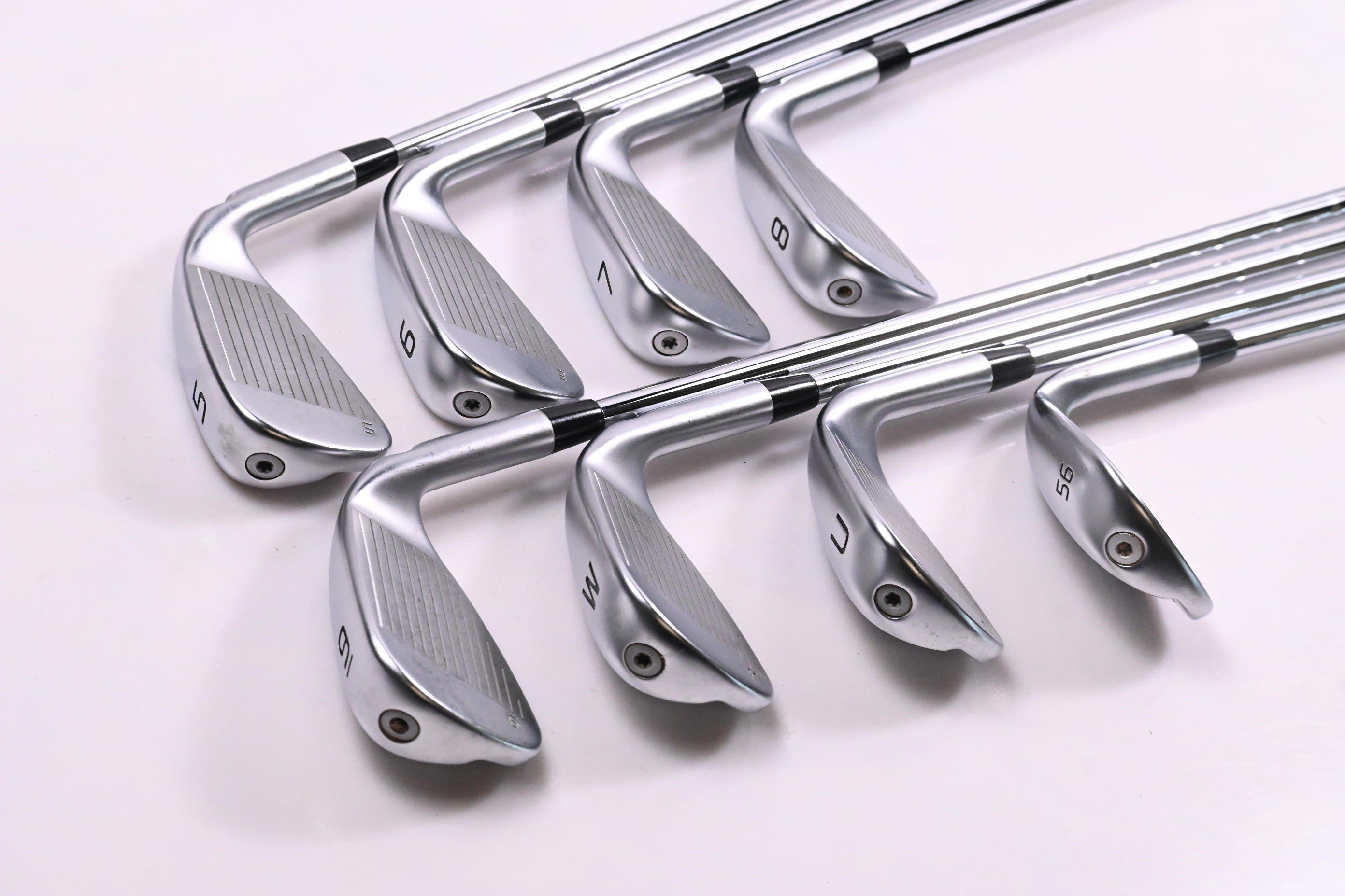 Left Hand Ping G440 Irons / 5-PW+GW+56° / Red Dot / Stiff Flex Ping AWT 3.0