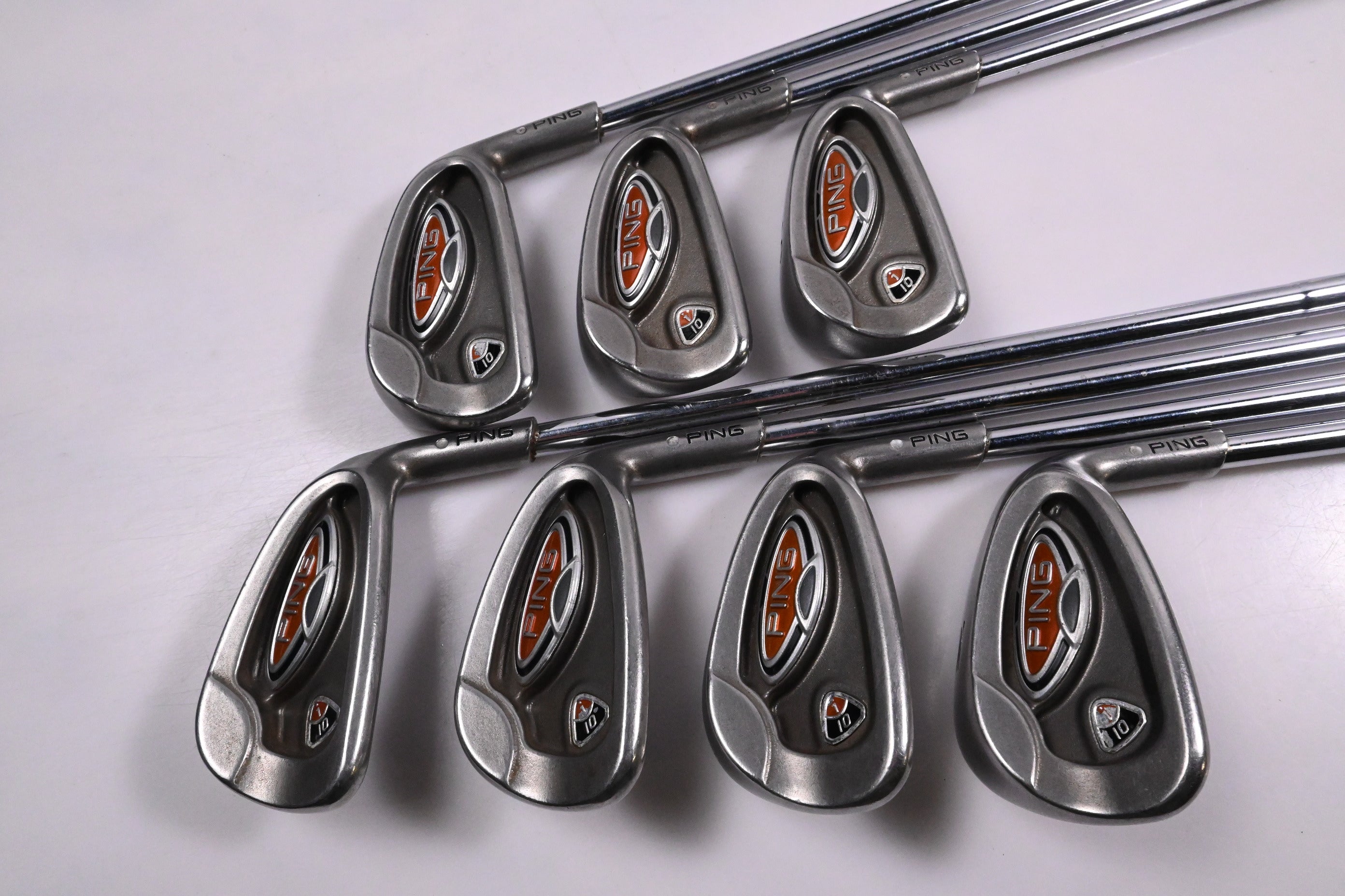 Ping i10 Irons / 4-PW / White Dot / Stiff Flex Ping AWT Steel Shafts