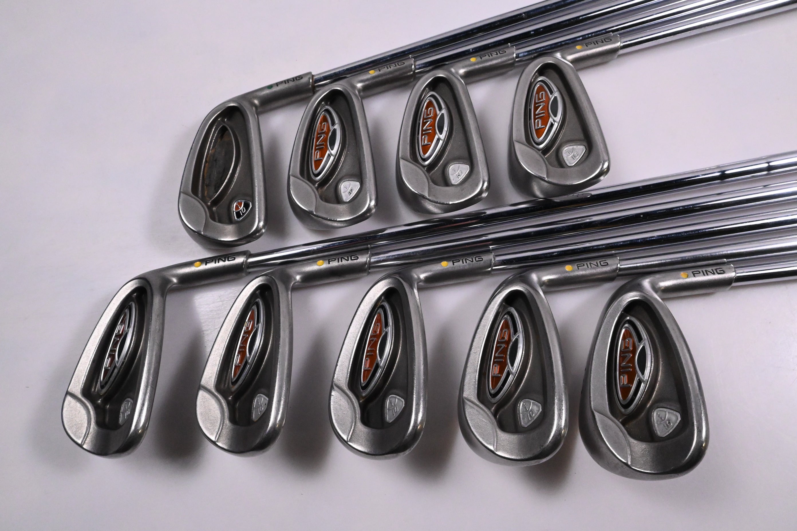 Ping i10 Irons / 4-PW+GW+SW / Yellow Dot / Regular Flex Ping AWT Steel Shafts