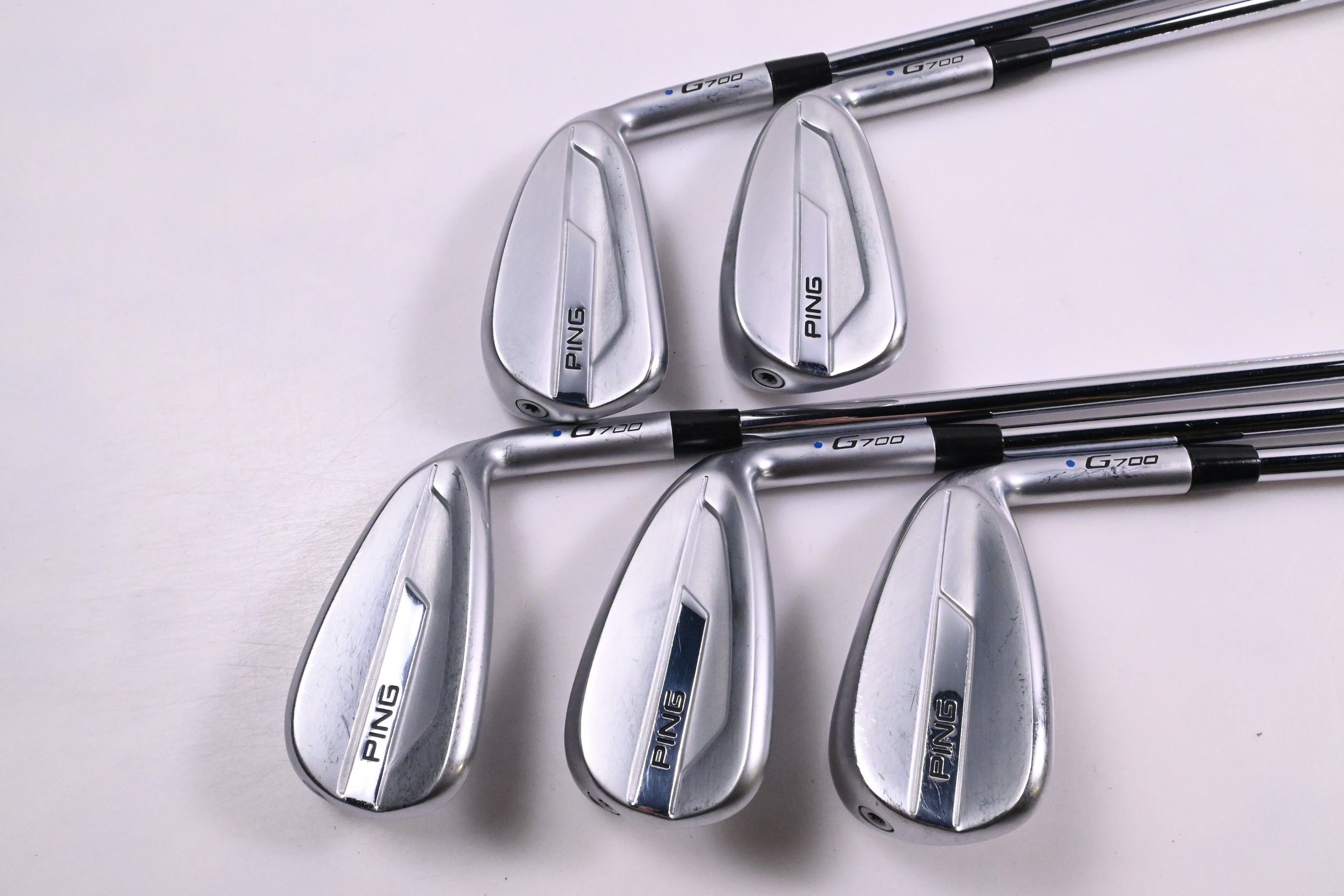 Ping G700 Irons / 6-PW / Blue Dot / Regular Flex Ping AWT 2.0 Shafts