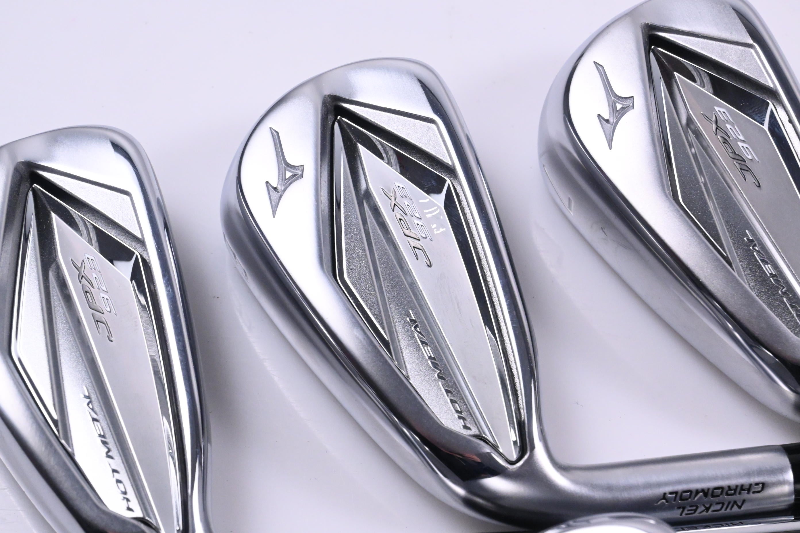 Left Hand Mizuno JPX 923 Hot Metal Irons / 5-PW / Stiff Flex KBS Tour 115 Shafts