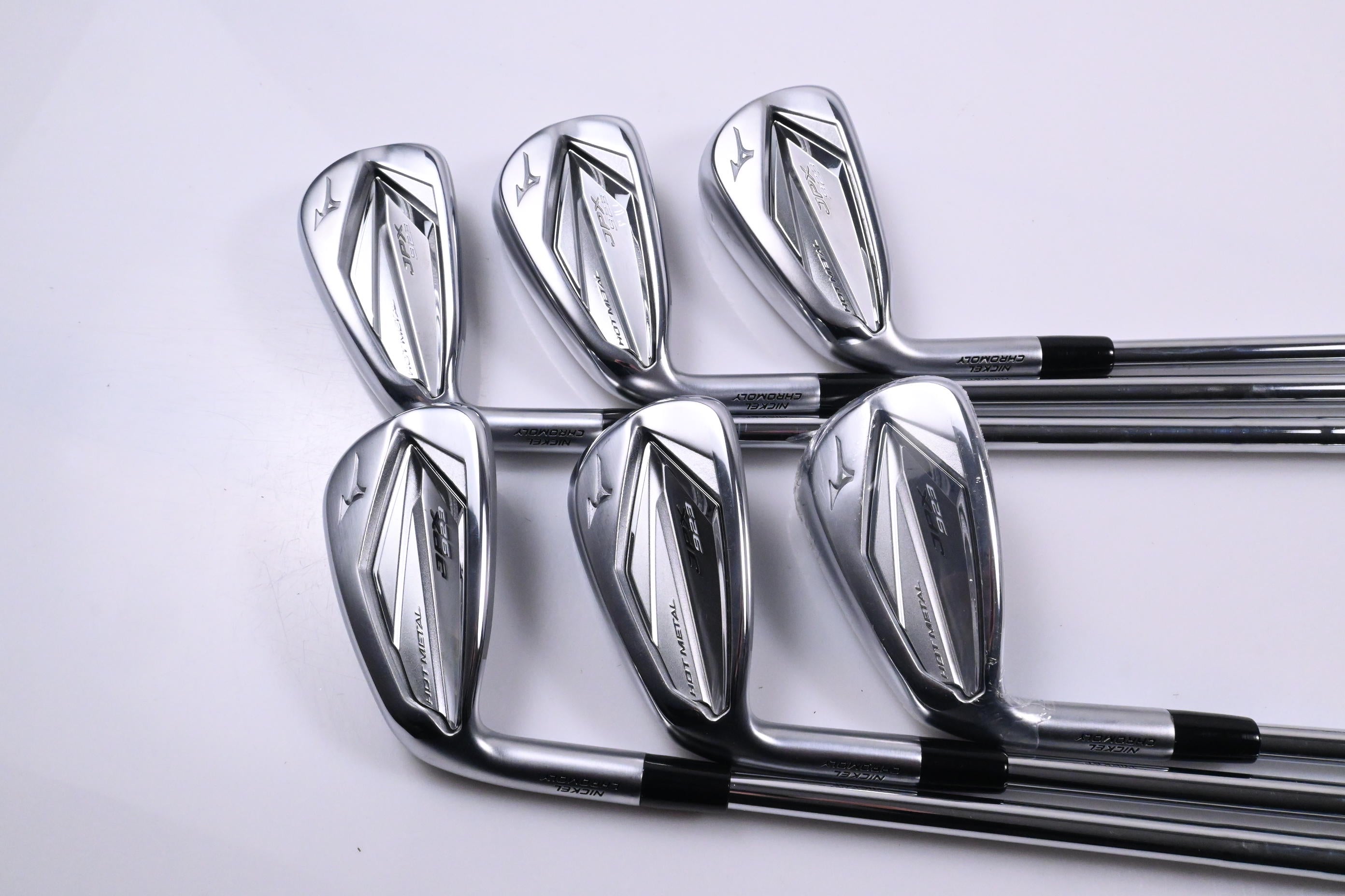 Left Hand Mizuno JPX 923 Hot Metal Irons / 5-PW / Stiff Flex KBS Tour 115 Shafts