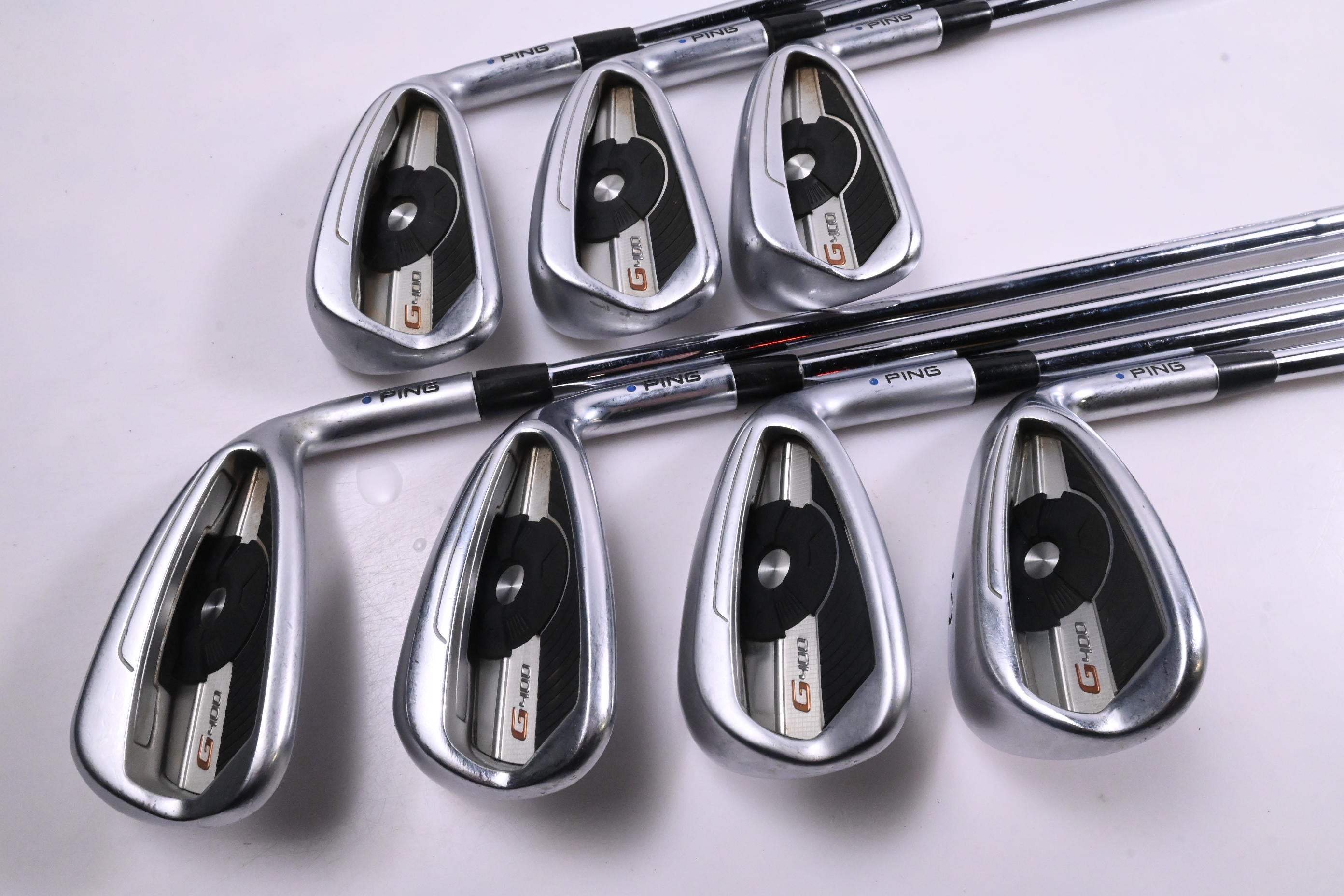 Ping G400 Irons / 5-PW+SW / Blue Dot / Regular Flex Ping AWT 2.0 Shafts