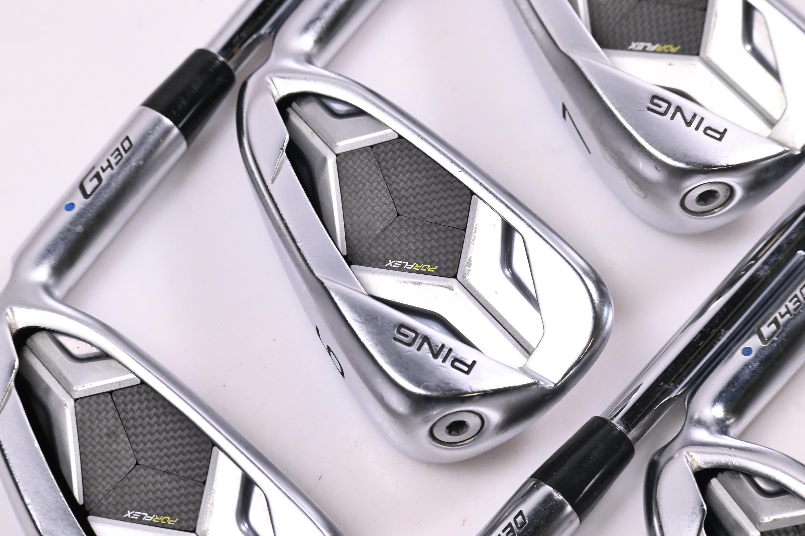Ping G430 Irons / 5-PW / Blue Dot / Stiff Flex Ping AWT 2.0 Steel Shafts