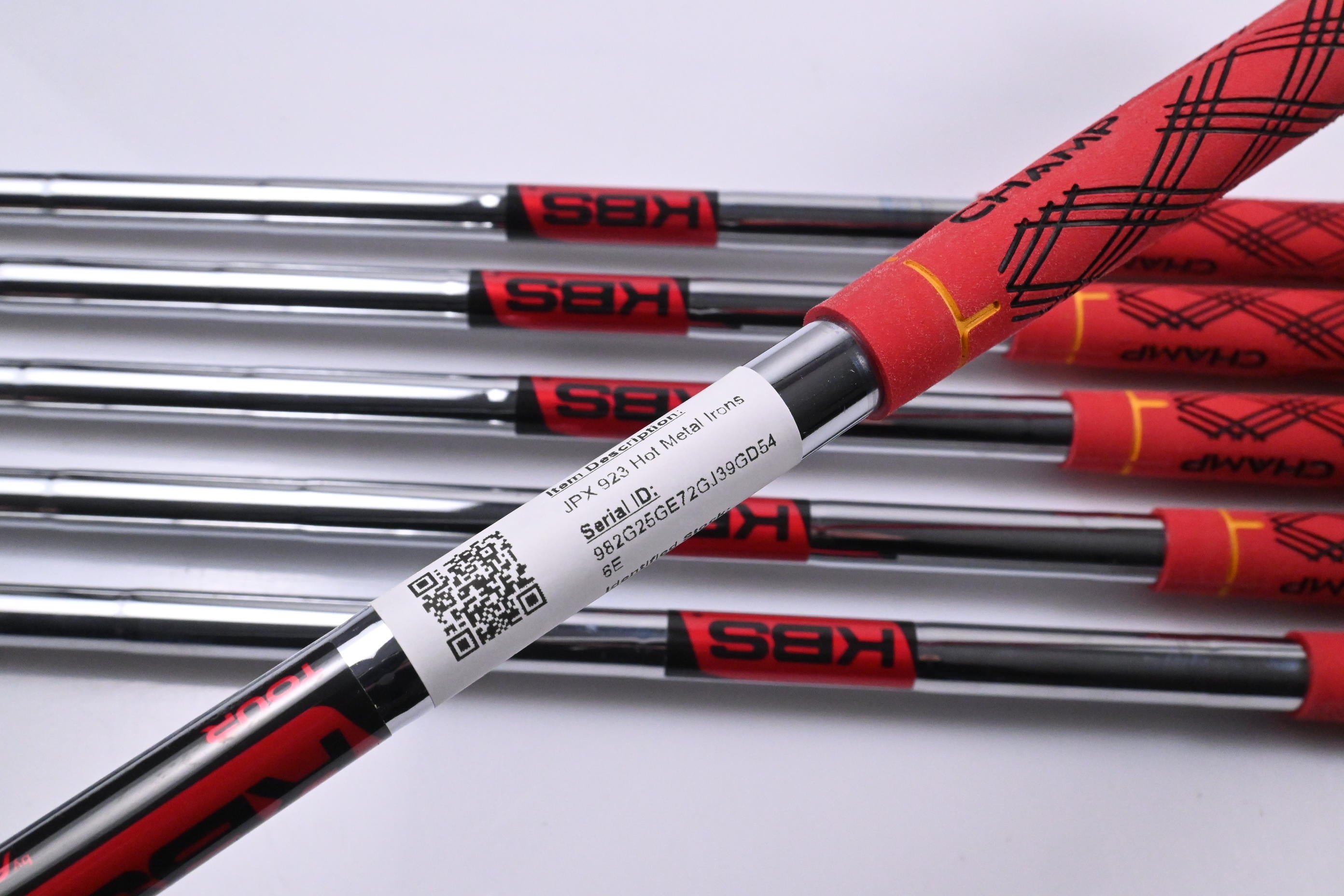 Left Hand Mizuno JPX 923 Hot Metal Irons / 5-PW / Stiff Flex KBS Tour 115 Shafts