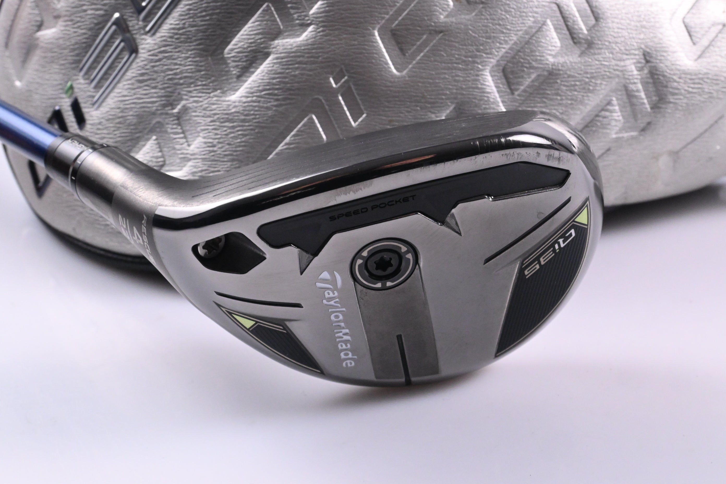 Left Hand Taylormade Qi35 #4 Hybrid / 22 Degree / Stiff Flex Tour AD HY-85 Shaft