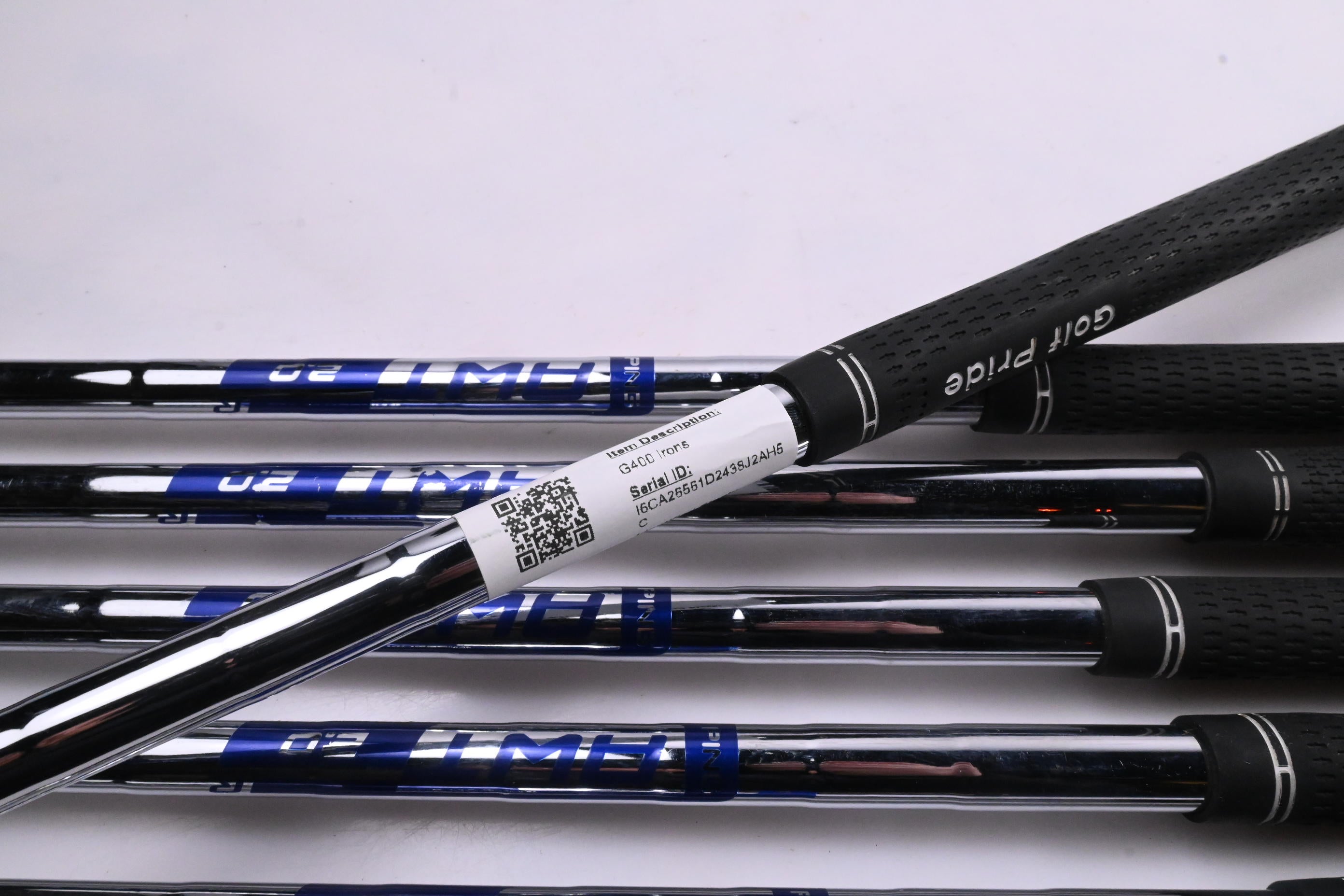 Ping G400 Irons / 5-PW+SW / Blue Dot / Regular Flex Ping AWT 2.0 Shafts