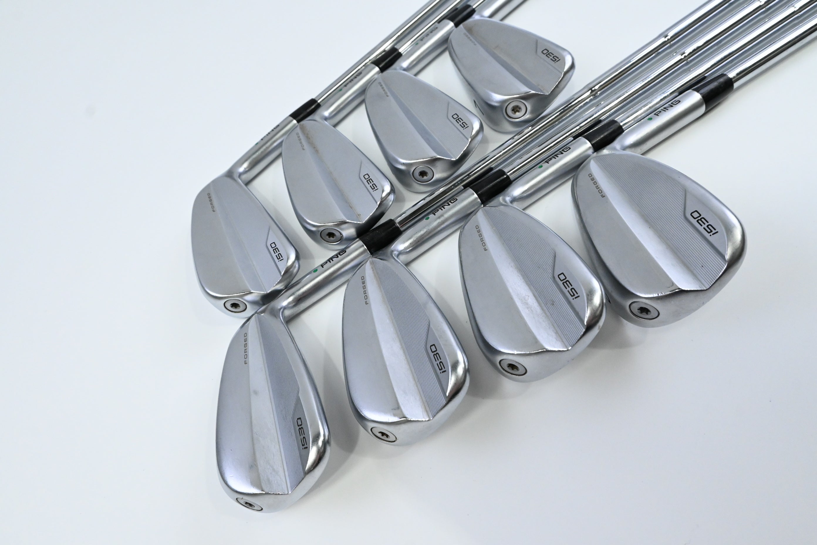 Ping i530 Irons / 4-PW+UW / Green Dot / Stiff Flex Dynamic Gold 115 S300 Shafts