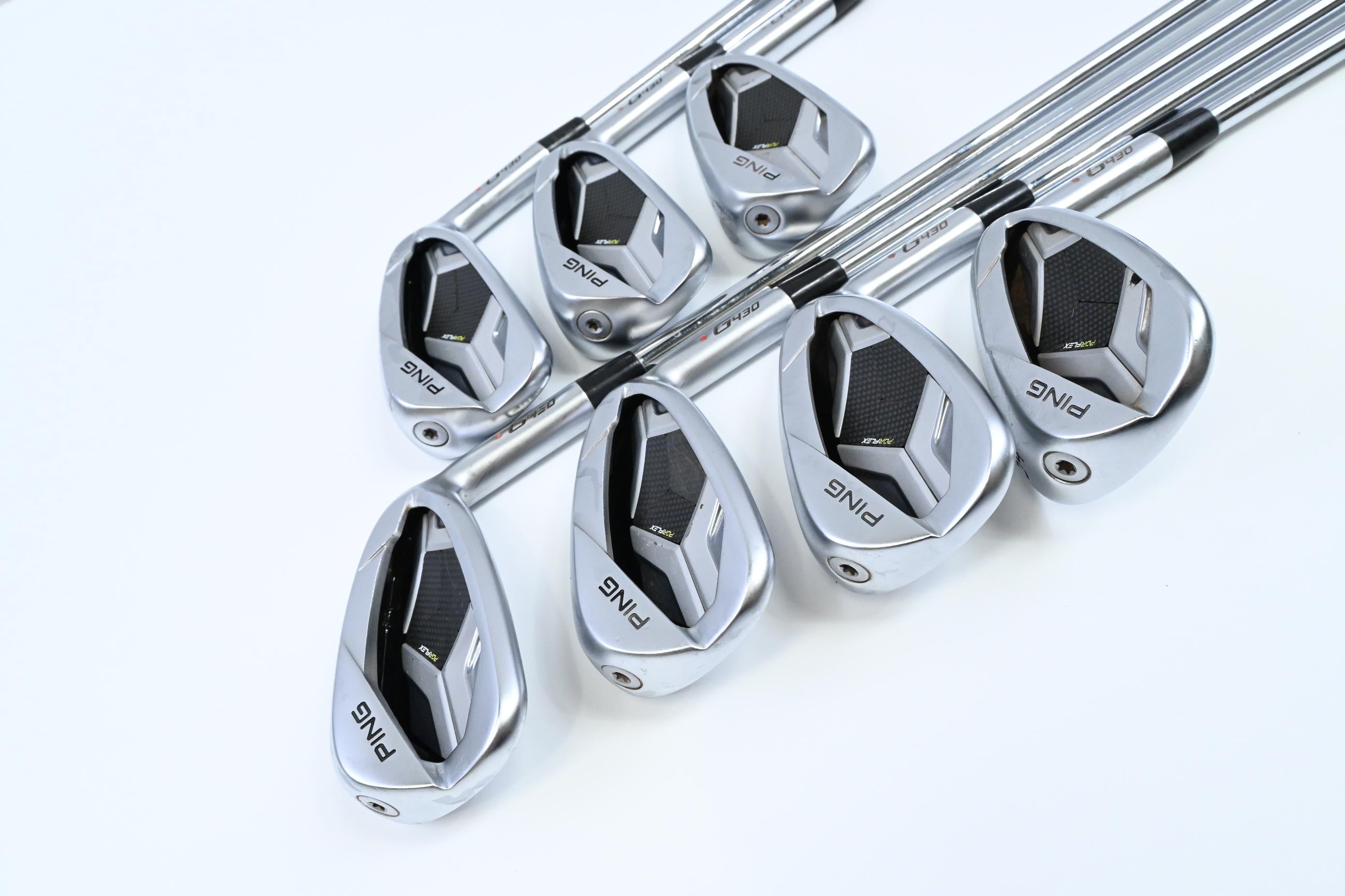 Ping G430 Irons / 5-PW+54° / Red Dot / Regular Flex Ping AWT 2.0 Shafts