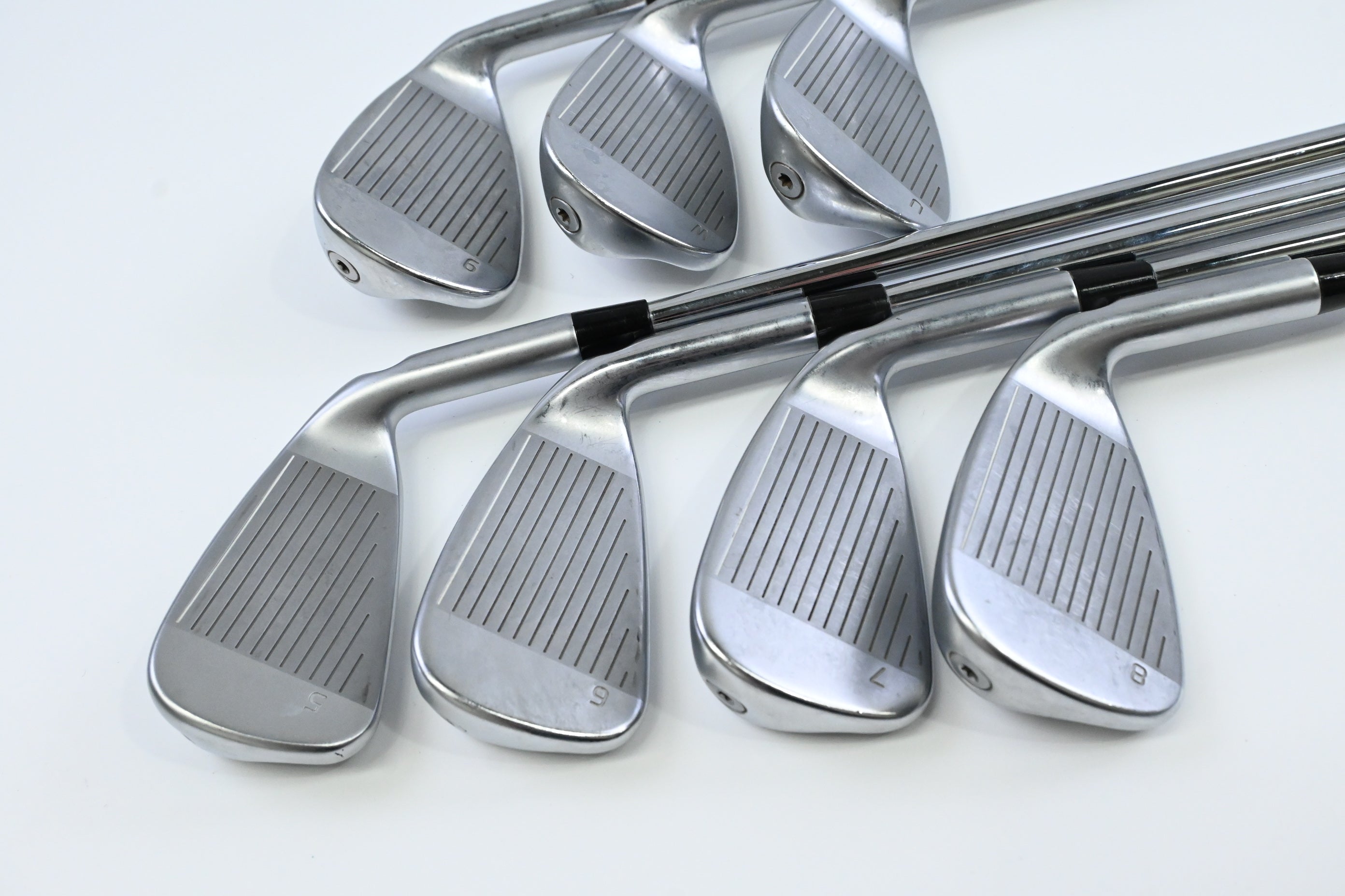Left Hand Ping G410 Irons / 5-PW+UW / Blue Dot / Regular Flex Dynamic Gold 105