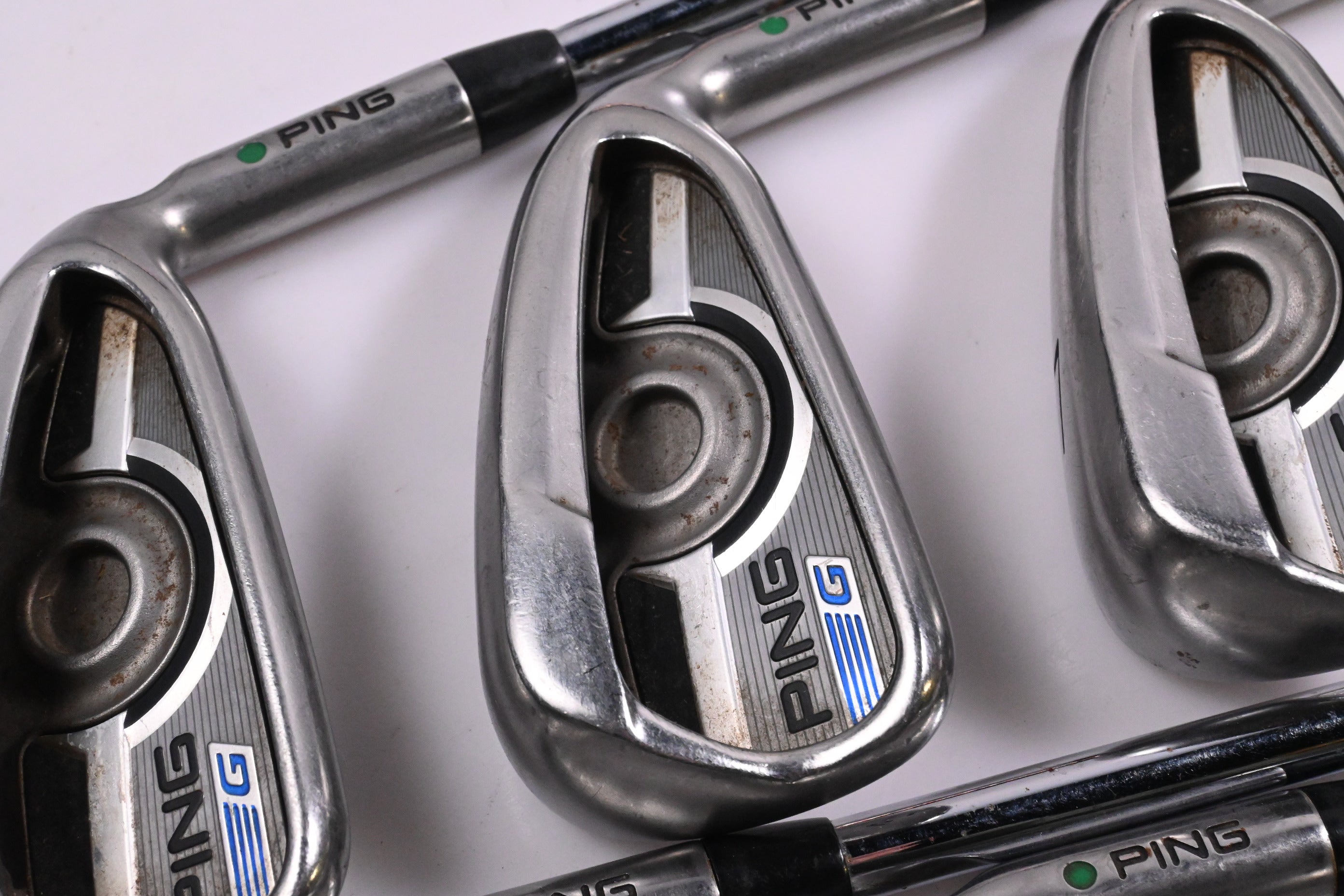 Ping G Series Irons / 5-PW / Green Dot / Stiff Flex Ping AWT 2.0 Shafts