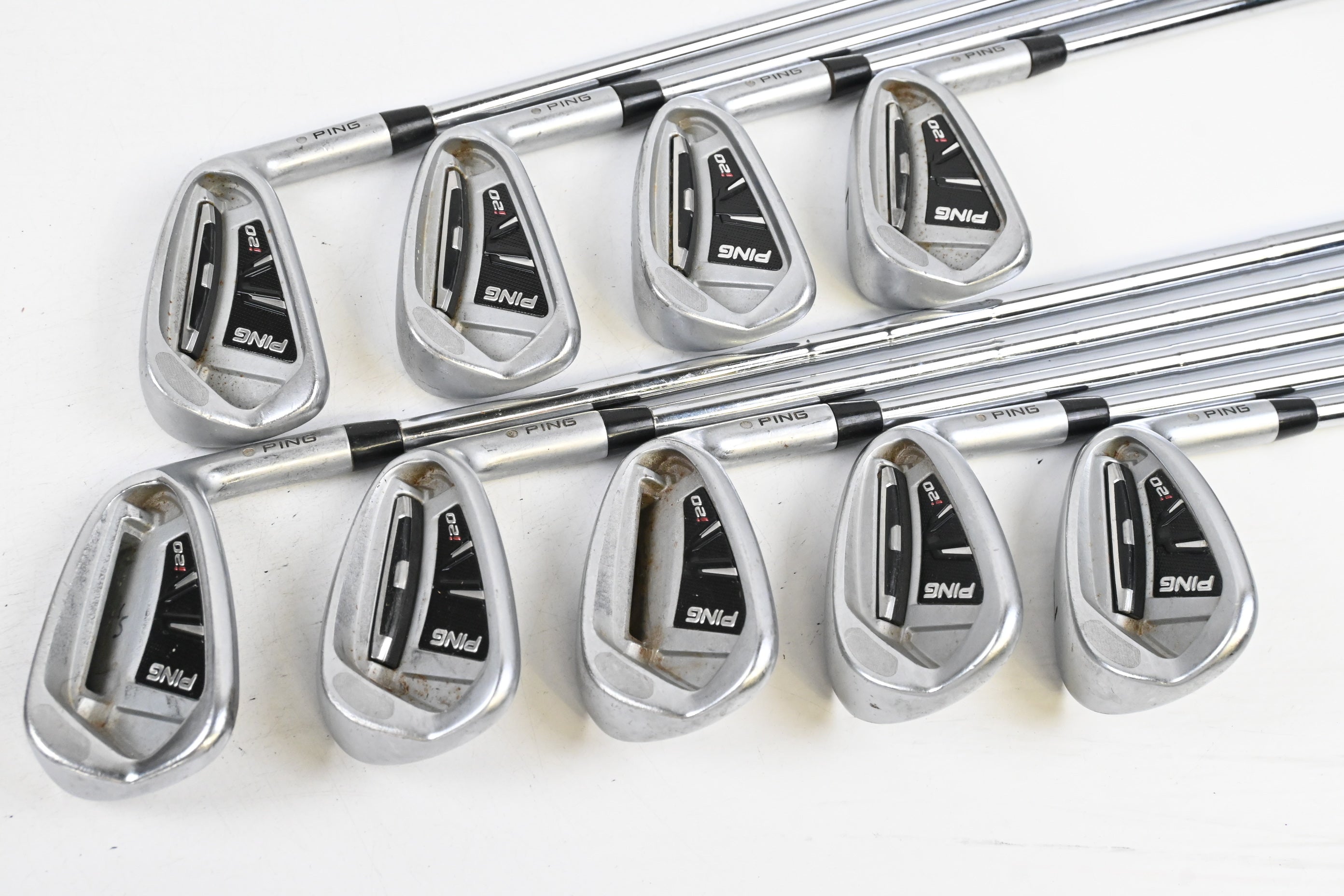 Ping i20 Irons / 4-PW+SW+LW / Silver Dot / Stiff Flex Ping CFS Shafts