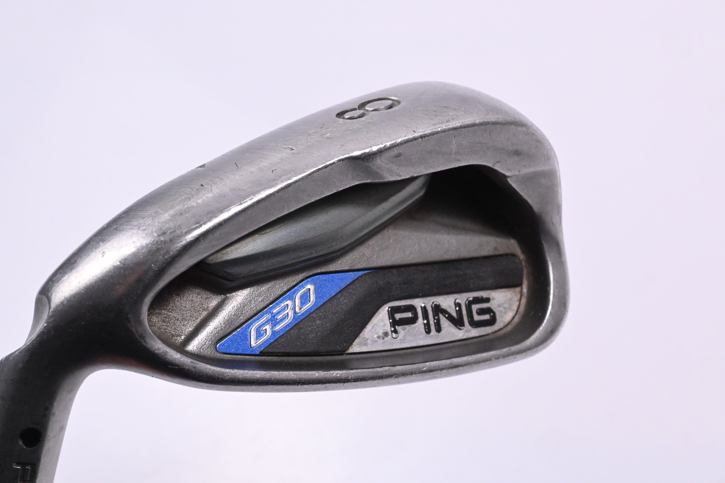 Left Hand Ping G30 #8 Iron / Black Dot / Regular Flex Ping CFS Distance Shaft