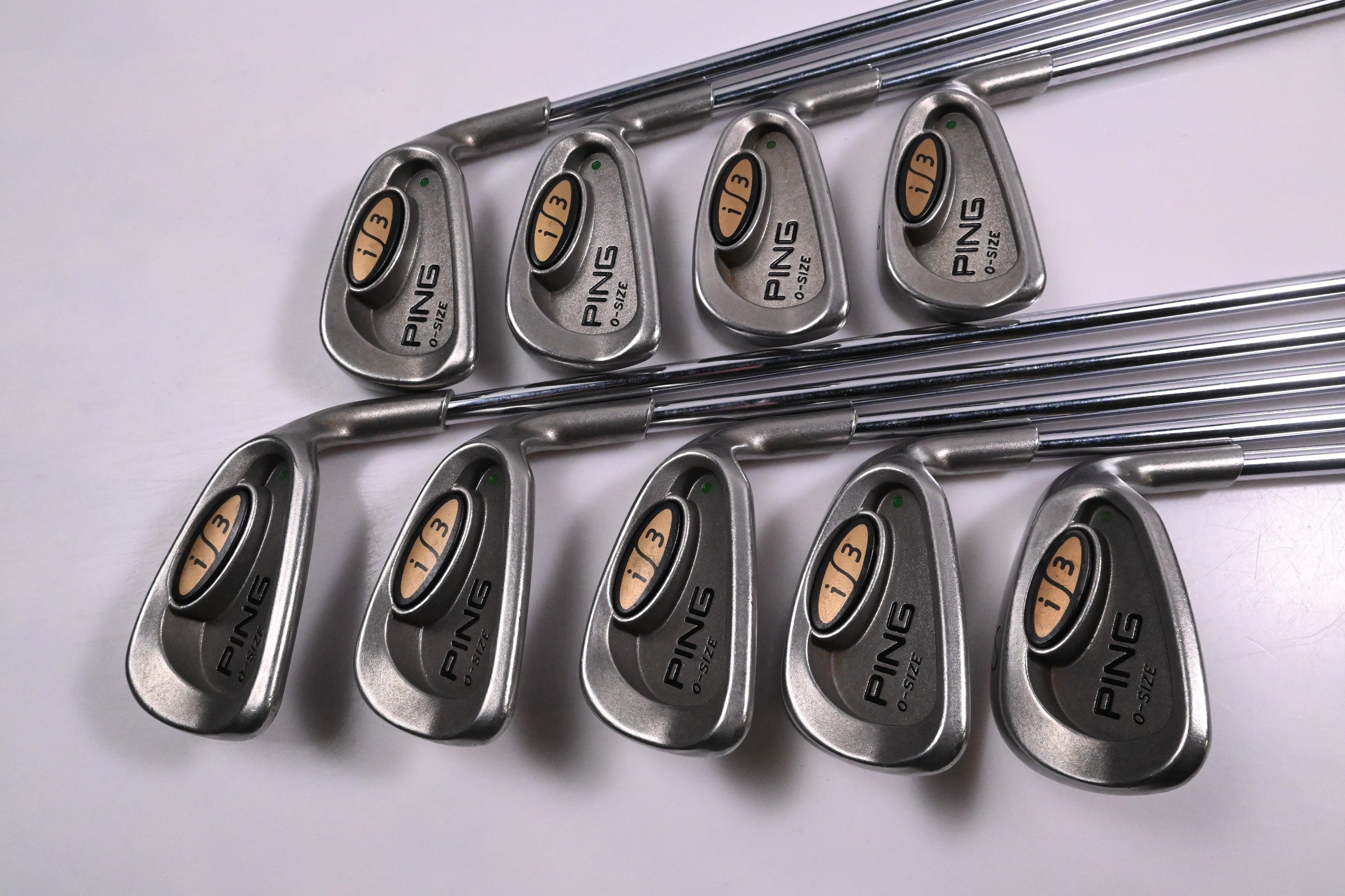 Ping i3 O-Size Irons / 3-PW+SW / Green Dot / Regular Flex Ping Cushin Shafts