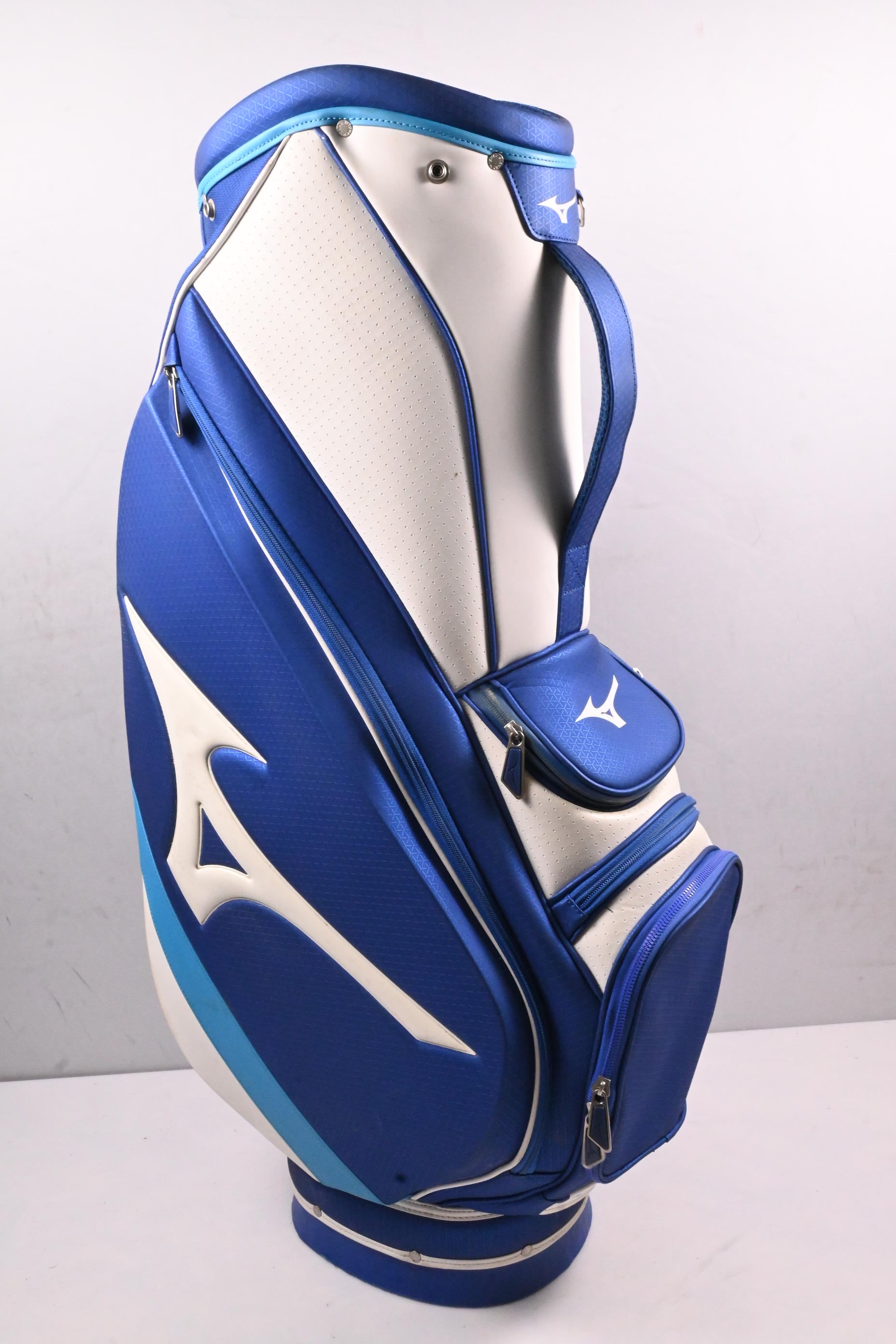 Mizuno Cart Bag / 5-Way Divider / White, Blue