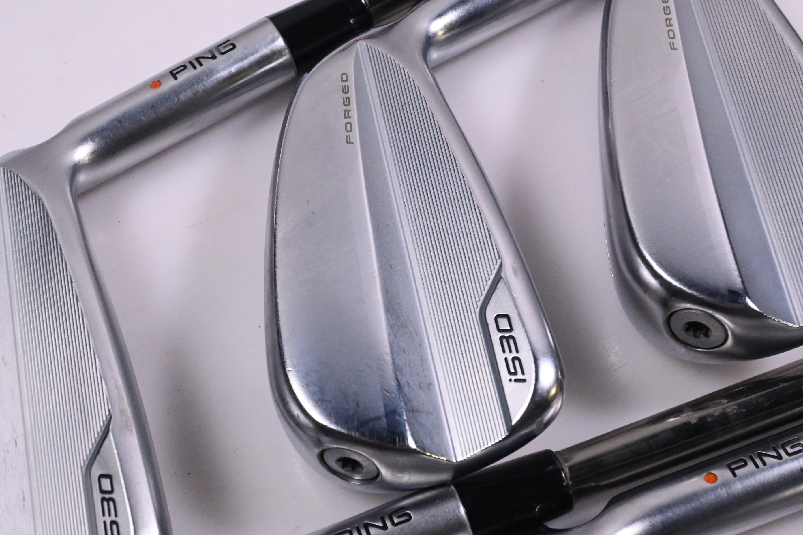 Ping i530 Irons / 5-PW / Orange Dot / Stiff Flex UST Mamiya Recoil 110 Shafts