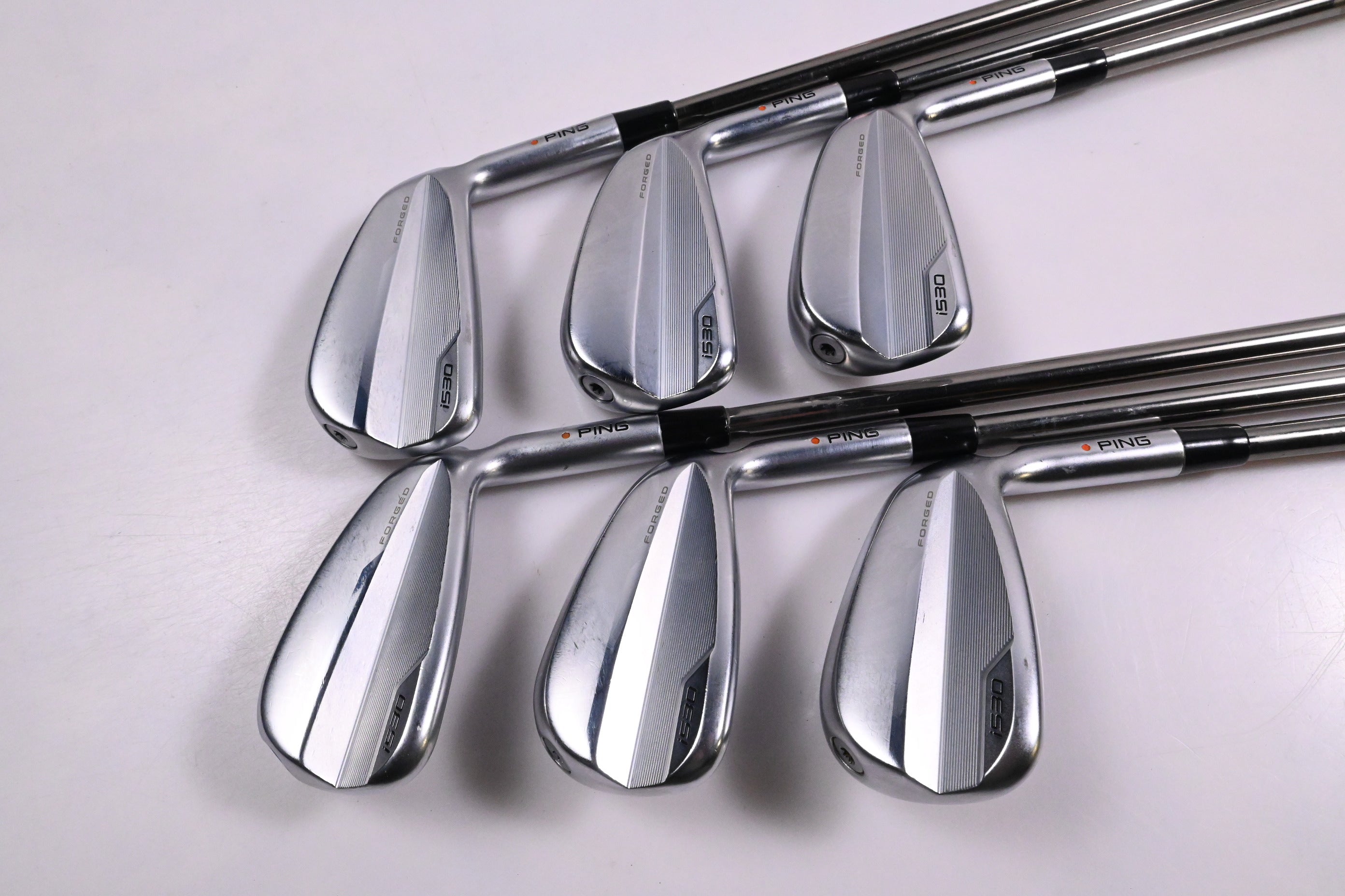 Ping i530 Irons / 5-PW / Orange Dot / Stiff Flex UST Mamiya Recoil 110 Shafts