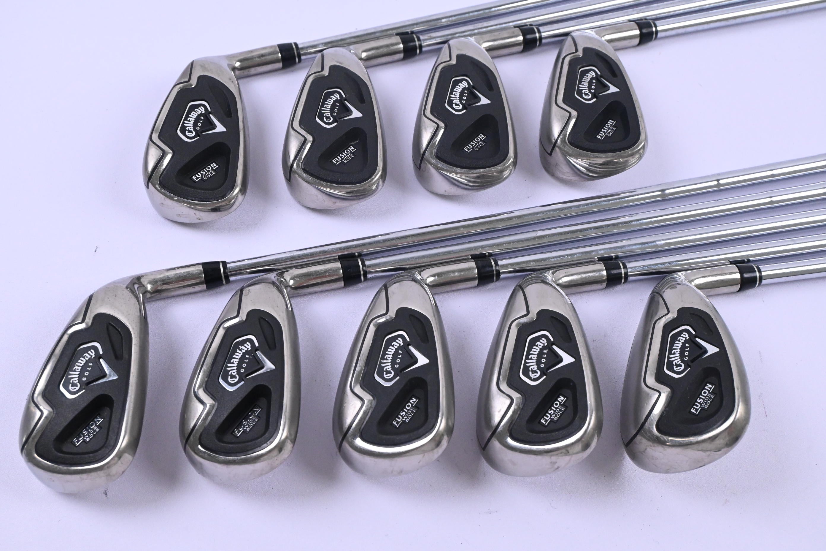 Callaway Fusion Wide Sole Irons / 3-PW+SW / Stiff Flex N.S.PRO 990 GH Shafts