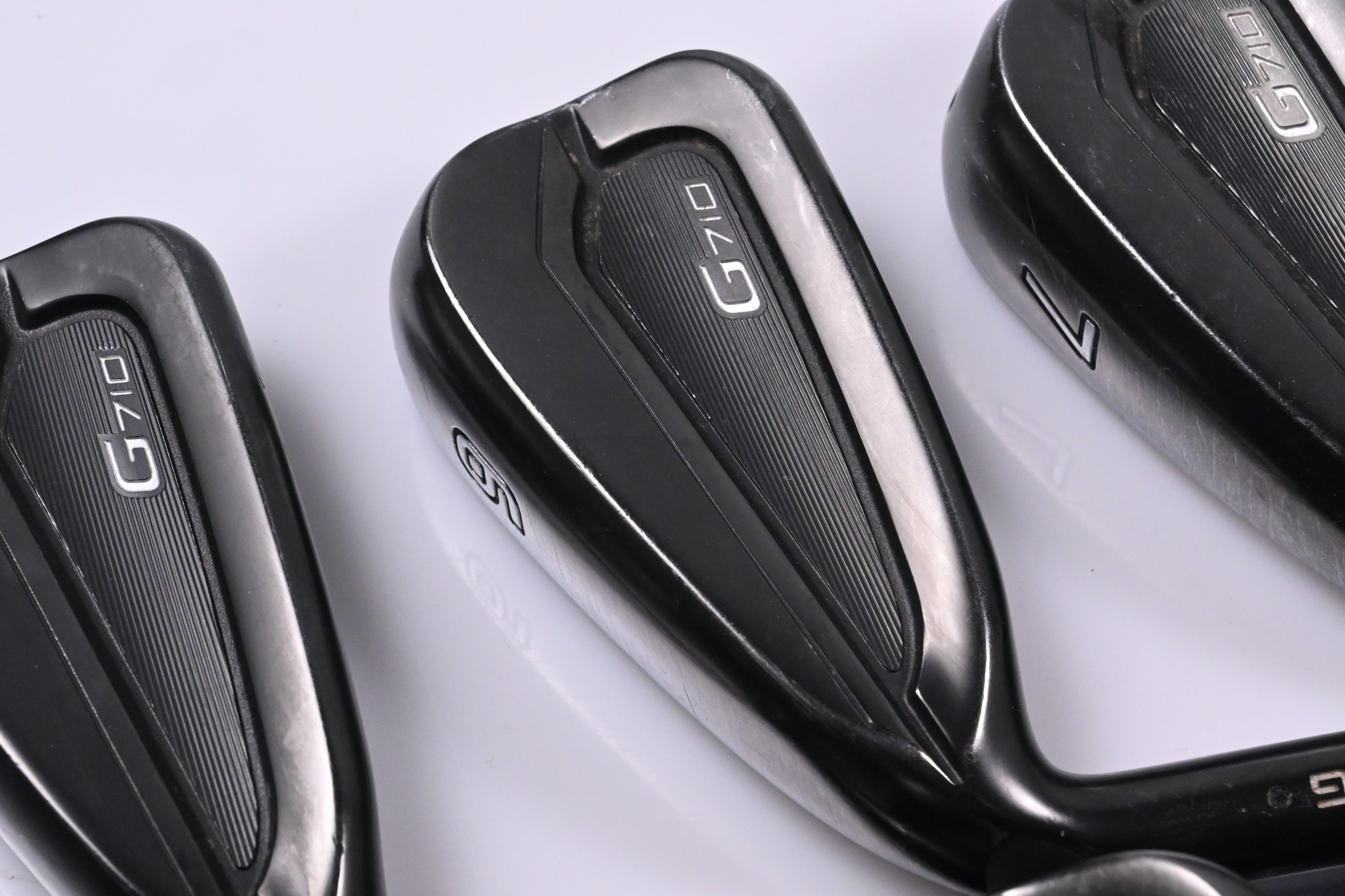 Left Hand Ping G710 Irons / 5-PW / Black Dot / Regular Flex Ping Alta CB Red