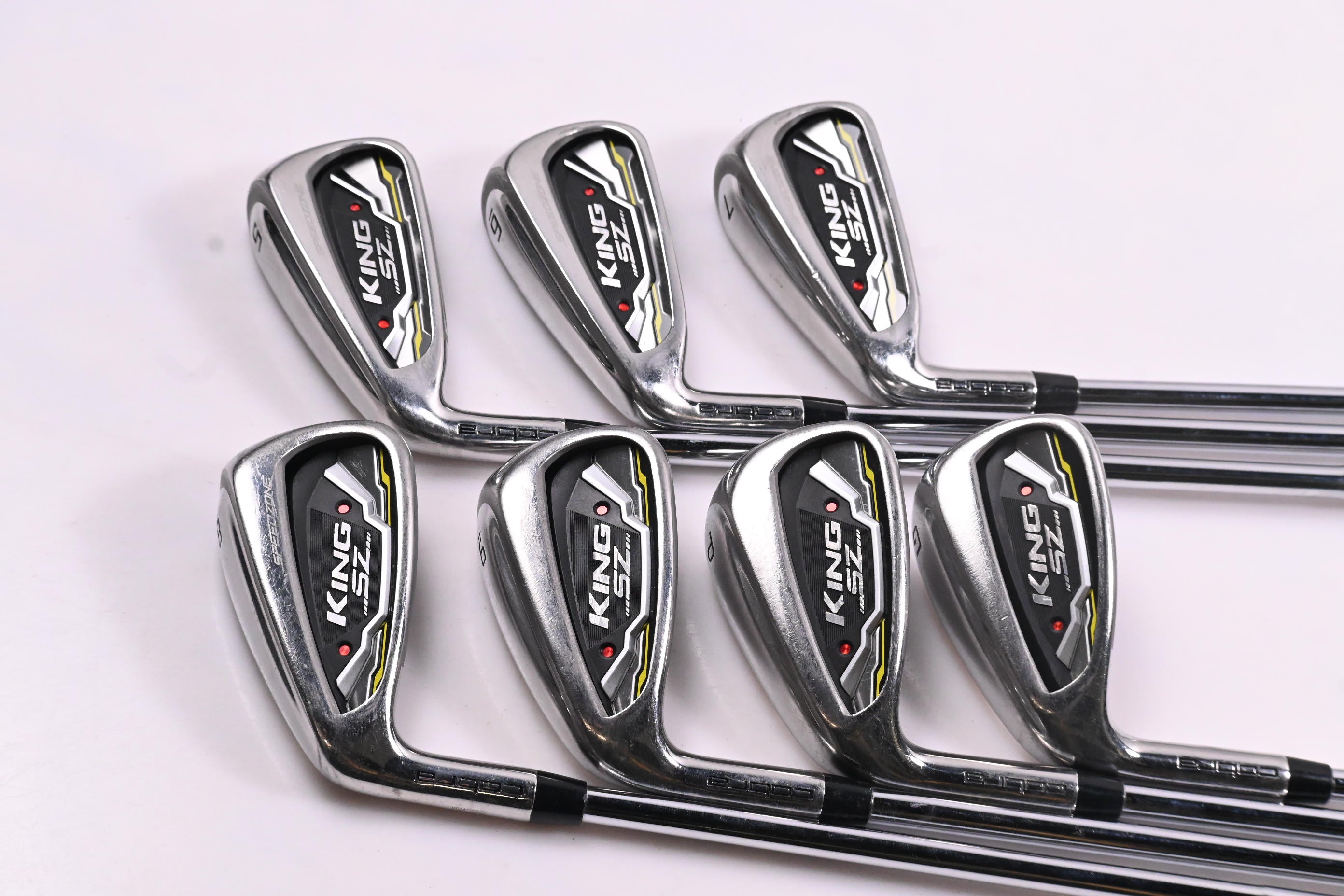 Left Hand Cobra King Speedzone Irons / 5-PW+GW / Stiff Flex Cobra Steel Shafts