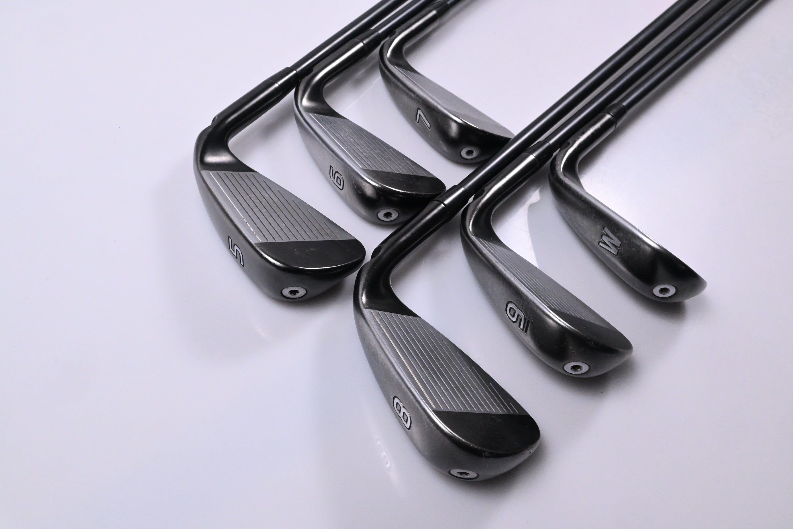 Left Hand Ping G710 Irons / 5-PW / Black Dot / Regular Flex Ping Alta CB Red