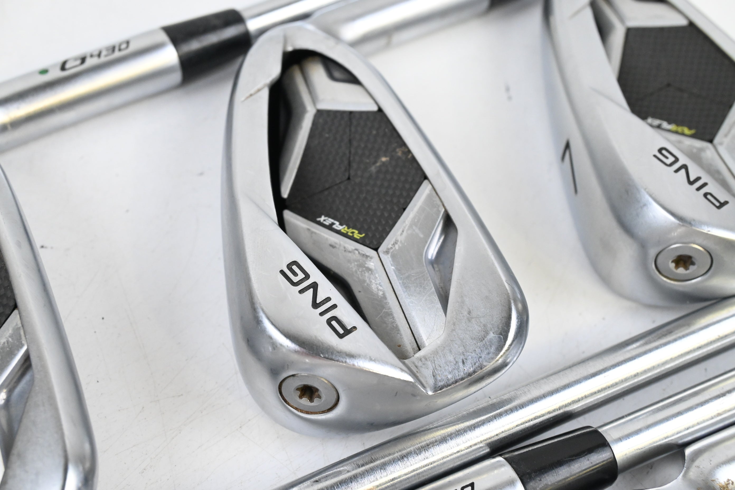 Ping G430 Irons / 5-PW+GW / Green Dot / X-Flex Project X LS 125 Steel Shafts