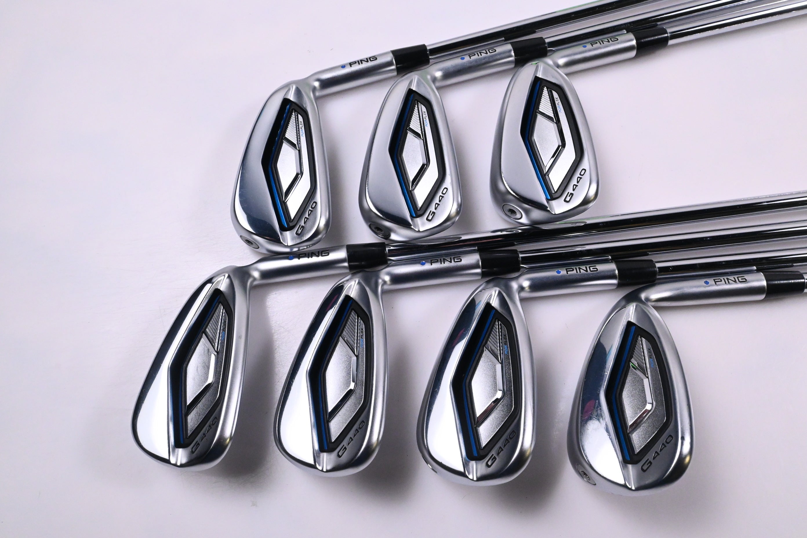 Ping G440 Irons / 6-PW+GW+56° / Blue Dot / Regular Flex Ping AWT 3.0 Shafts