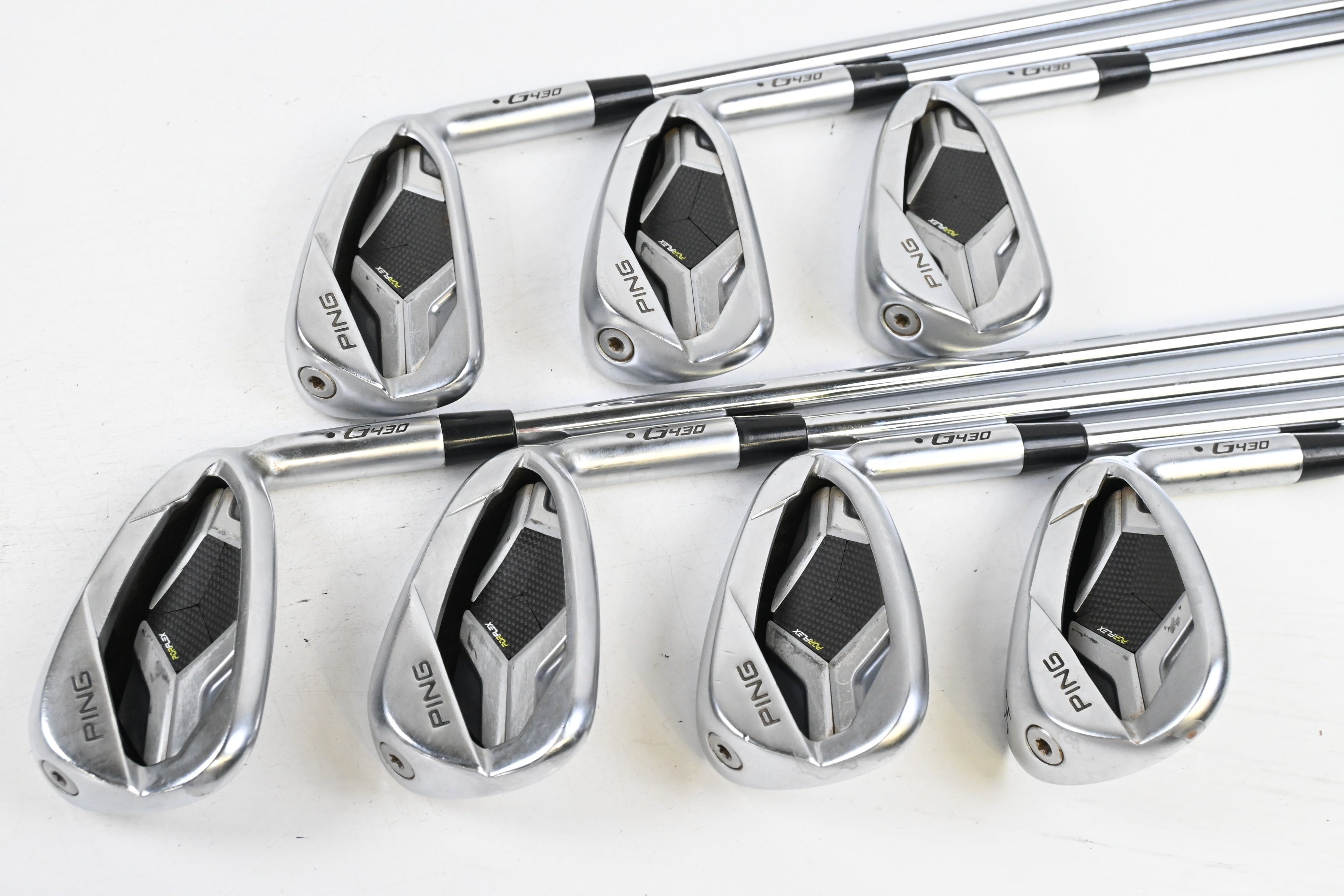 Ping G430 Irons / 5-PW+SW / Black Dot / Regular Flex Ping AWT 2.0 Shafts