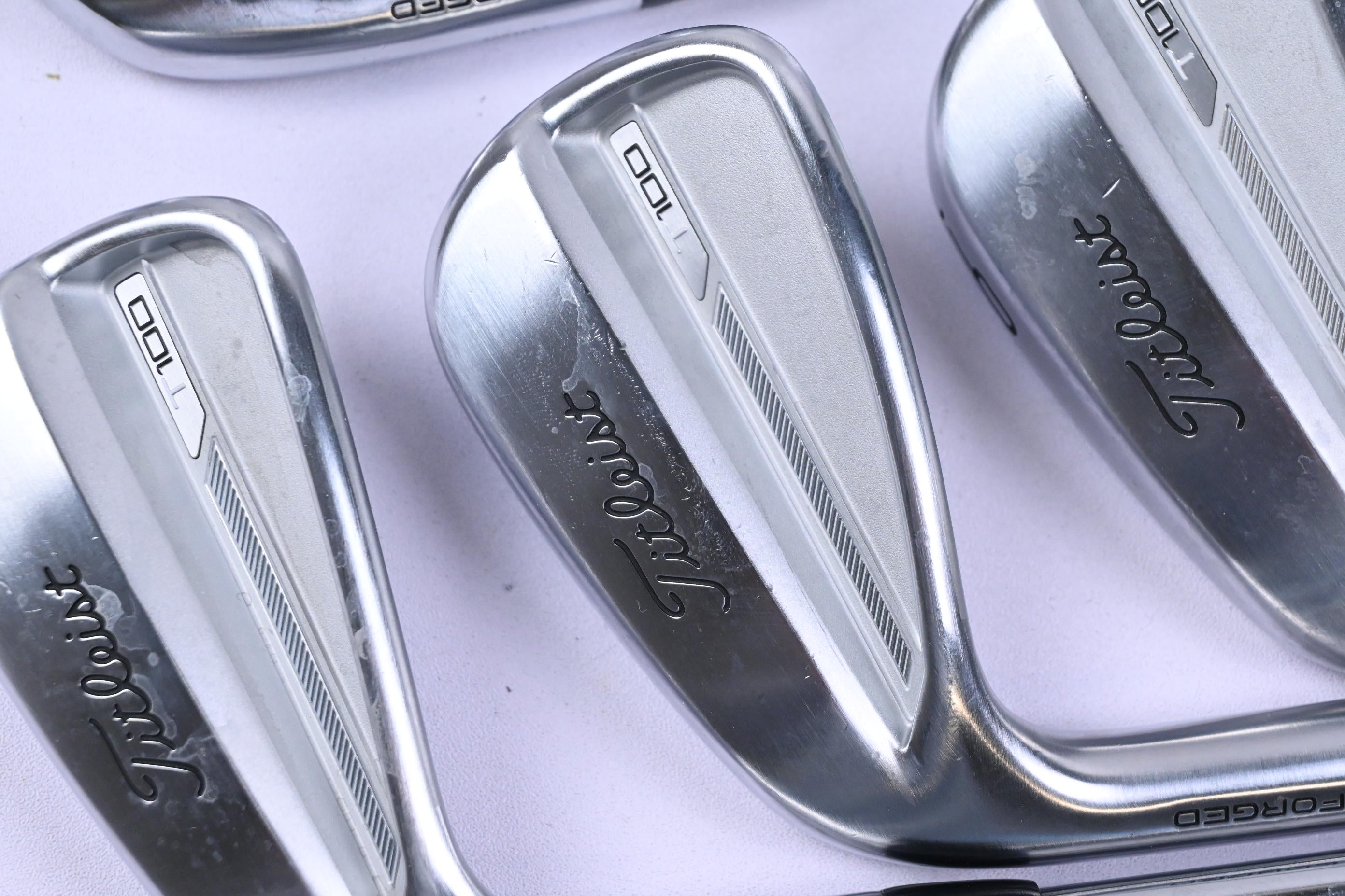 Left Hand Titleist T100 2023 Irons / 4-PW / Stiff Flex AMT White S300 Shafts