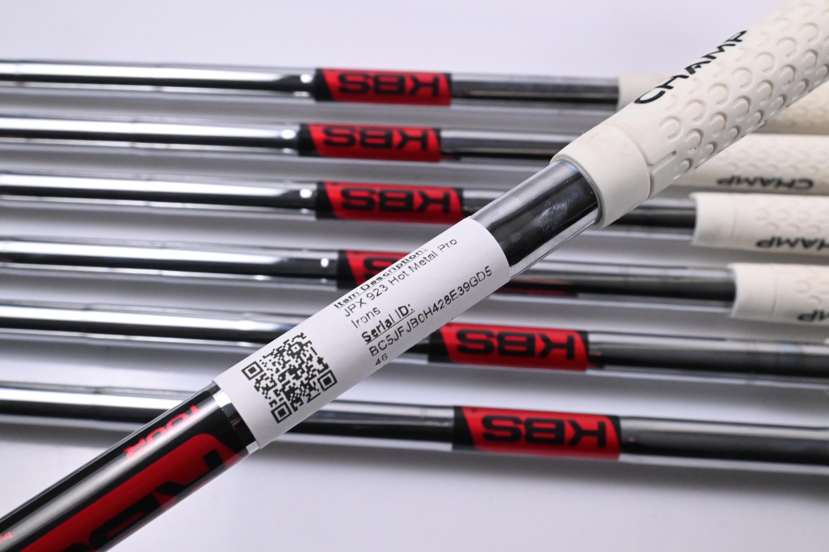 Left Hand Mizuno JPX 923 Hot Metal Pro Irons / 4-PW / Stiff Flex KBS Tour Shafts