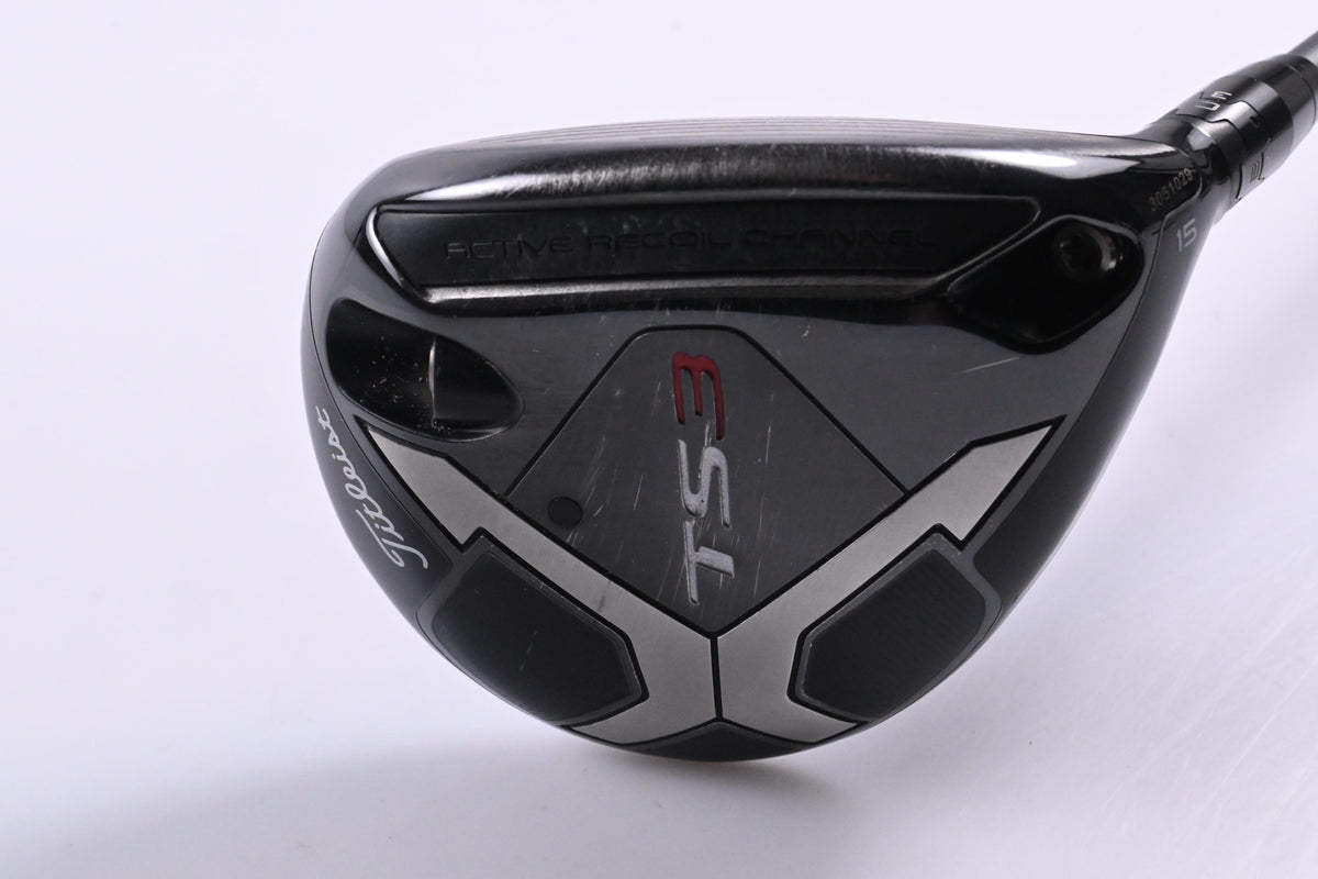 Titleist TS3 #3 Wood / 15 Degree / Stiff Flex HZRDUS Smoke Black 70 Shaft