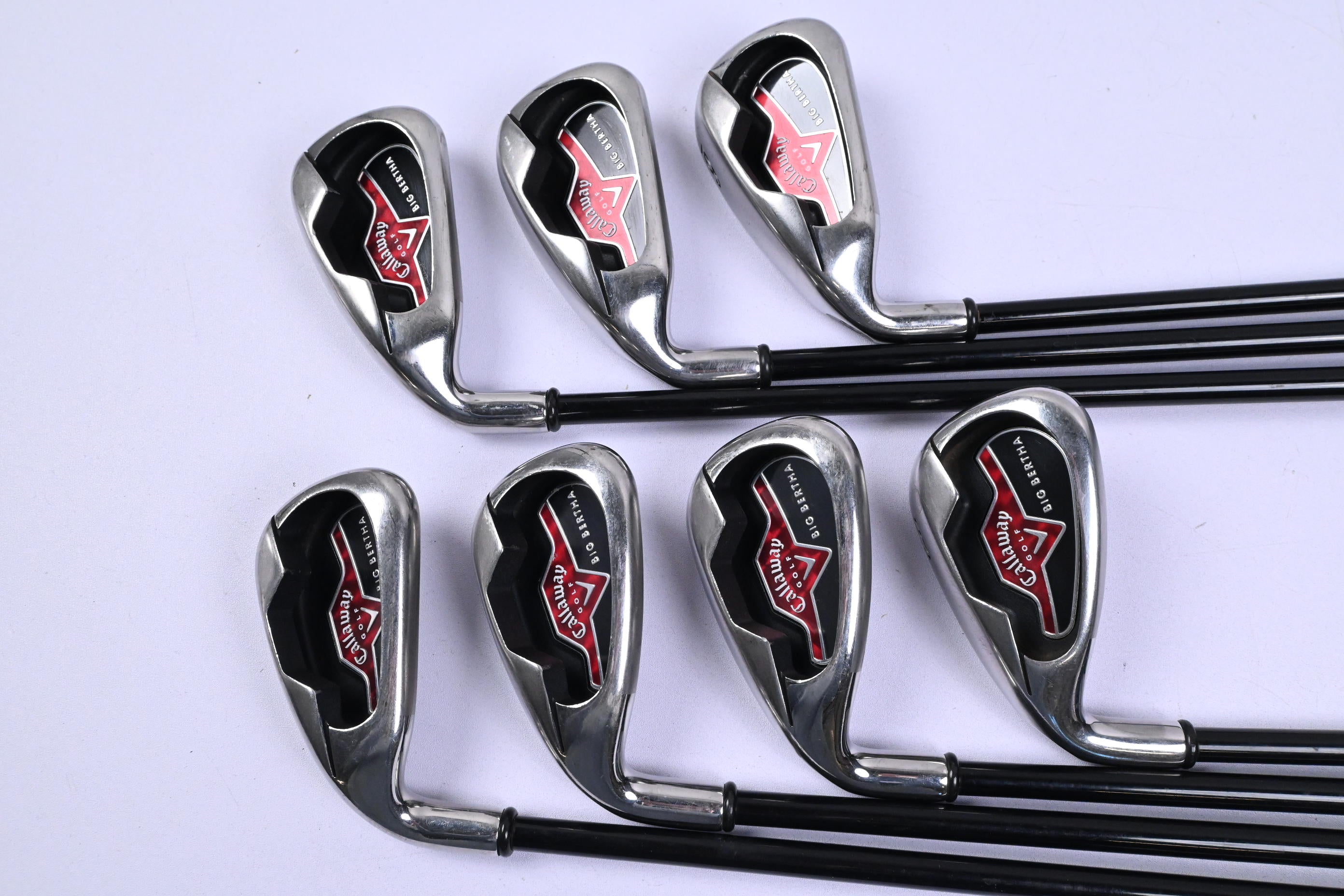 Left Hand Callaway Big Bertha 2004 Irons / 4-PW / Stiff Flex Callaway 75 Shafts