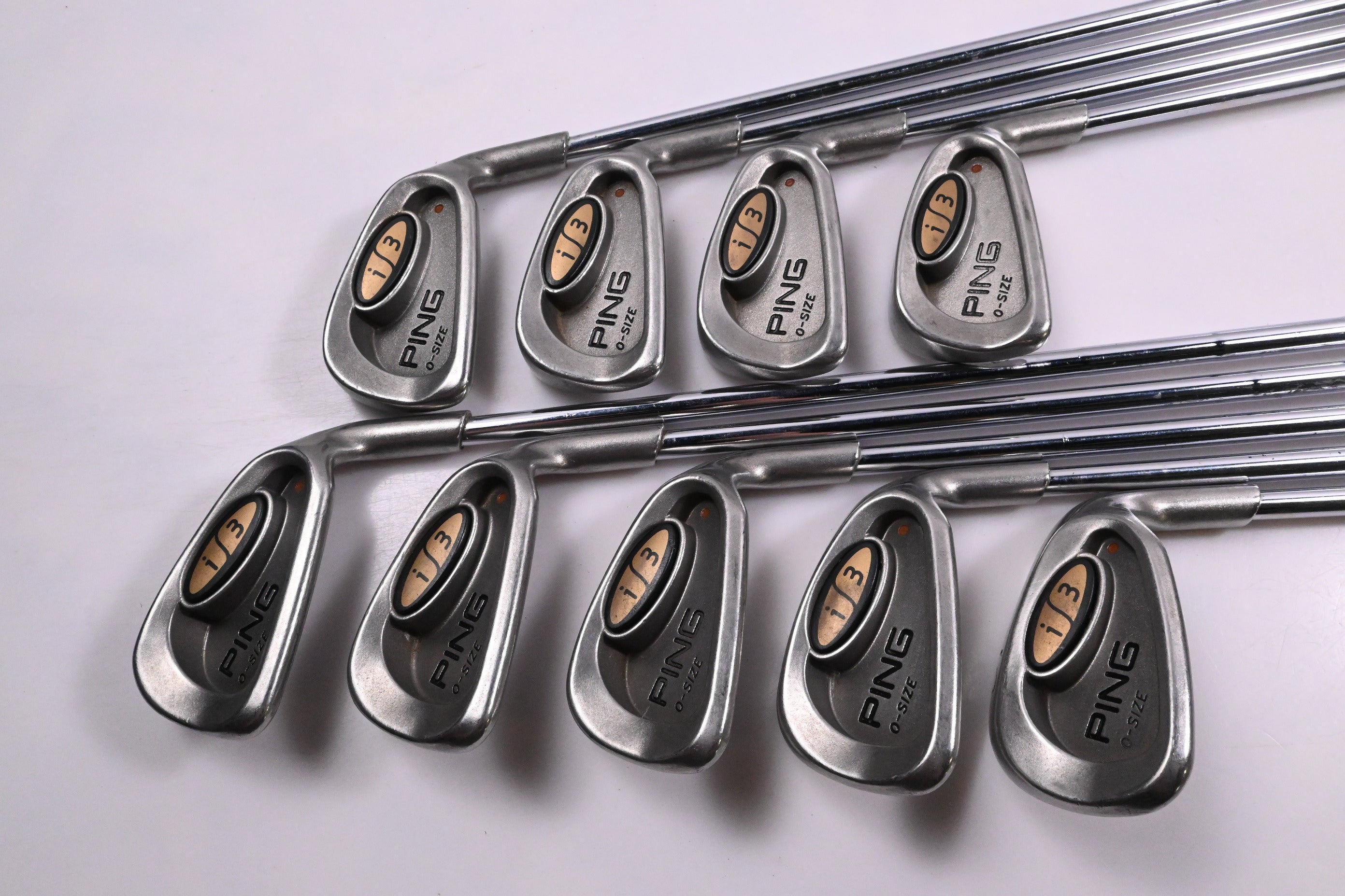 Ping i3 O-Size Irons / 3-PW+SW / Brown Dot / Stiff Flex Ping JZ Shafts