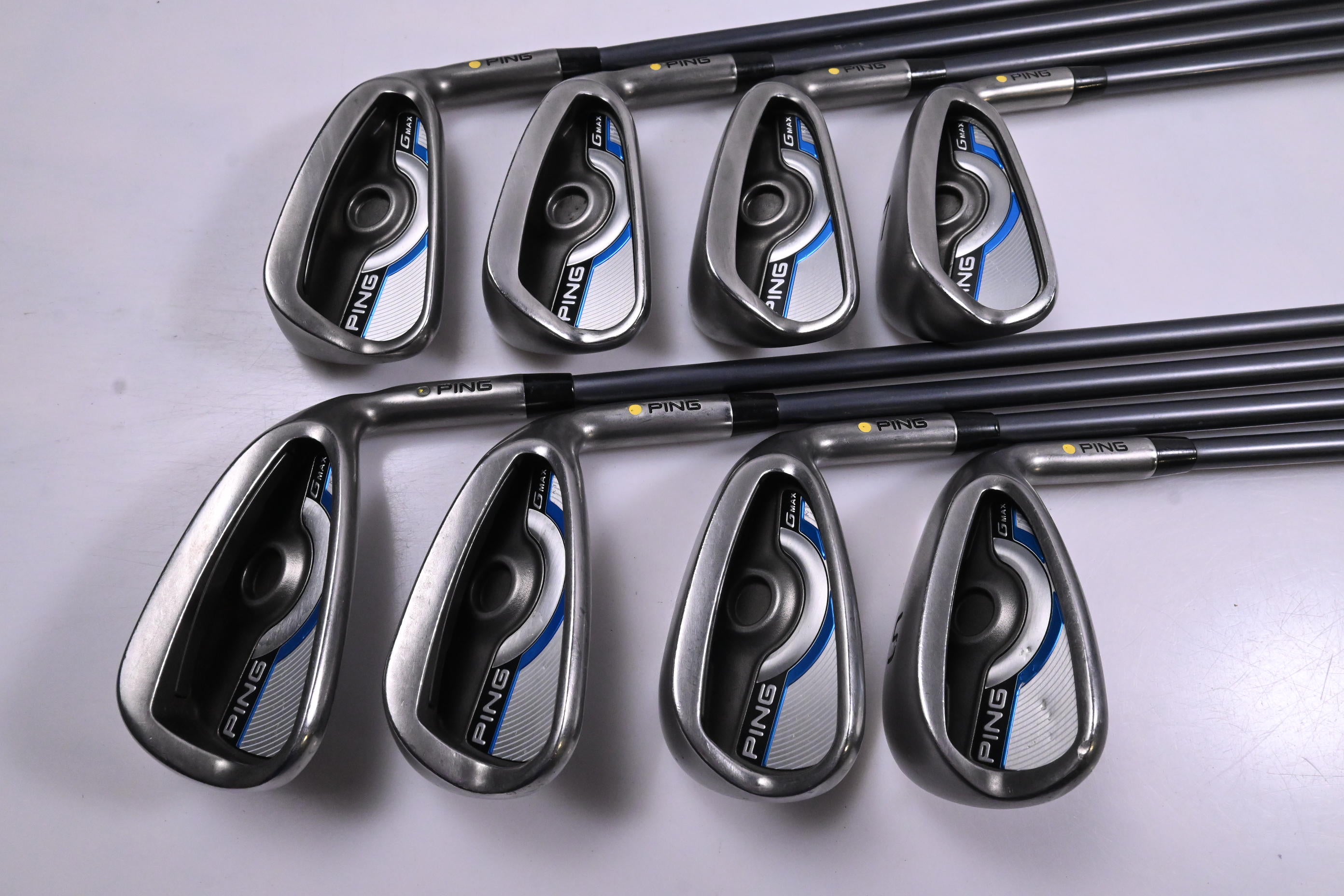 Ping GMax Irons / 4-PW+SW / Yellow Dot / Senior Flex Ping CFS 65 Shafts