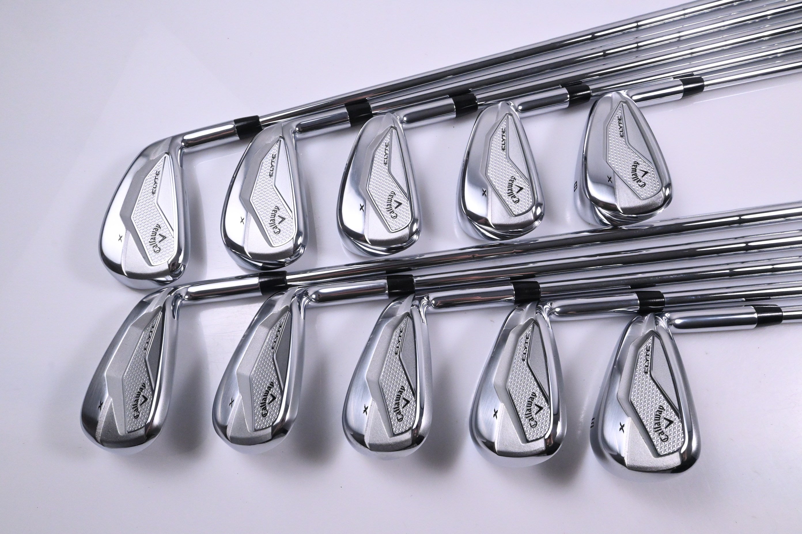 Callaway Elyte X Irons / 4-PW+AW+GW+SW / Stiff Flex KBS Tour Lite Shafts