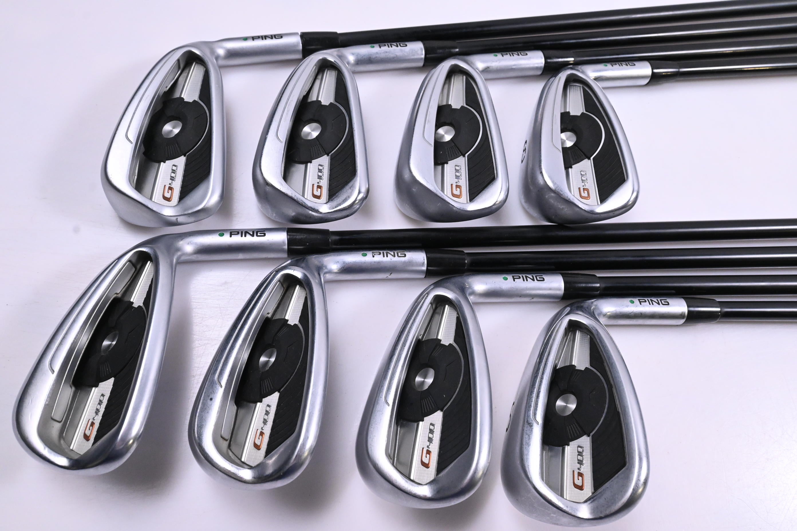 Ping G400 Irons / 5-PW+GW+SW / Green Dot / Senior Flex Ping Alta CB Shafts