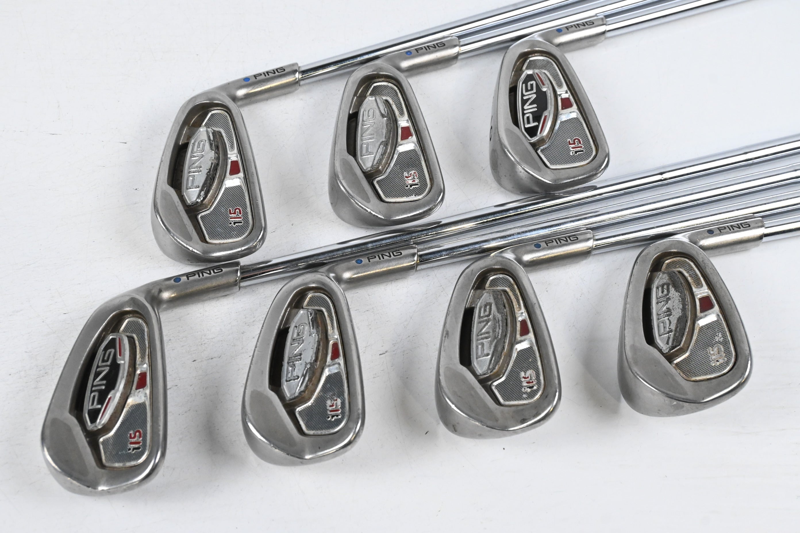 Ping i15 Irons / 4-PW / Blue Dot / Stiff Flex Dynamic Gold Shafts