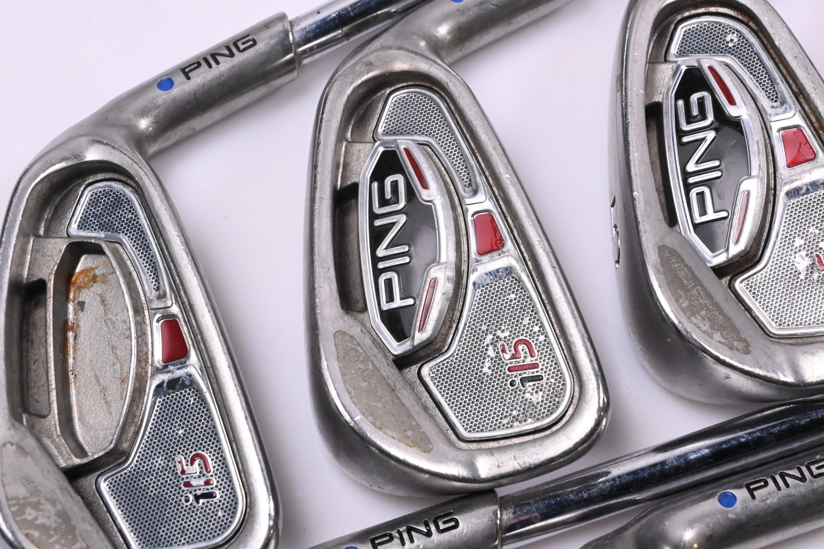 Ping i15 Irons / 3-PW / Blue Dot / Stiff Flex Ping AWT Shafts