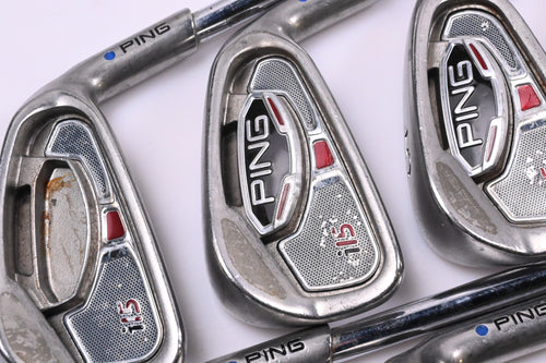 Ping i15 Irons / 3-PW / Blue Dot / Stiff Flex Ping AWT Shafts