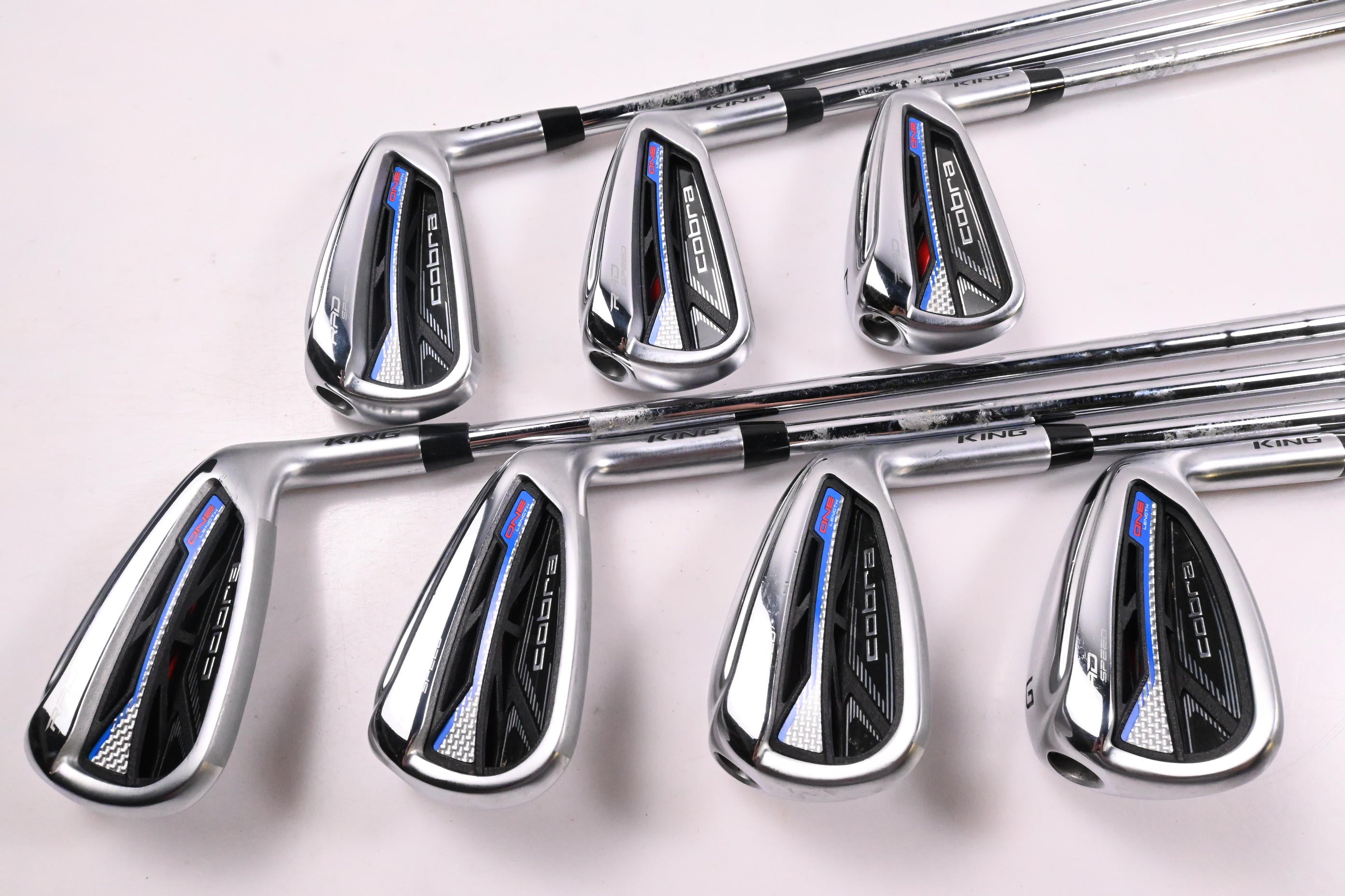 Cobra King Radspeed One Length Irons / 5-PW+GW / Regular Flex KBS Tour 90 Shafts