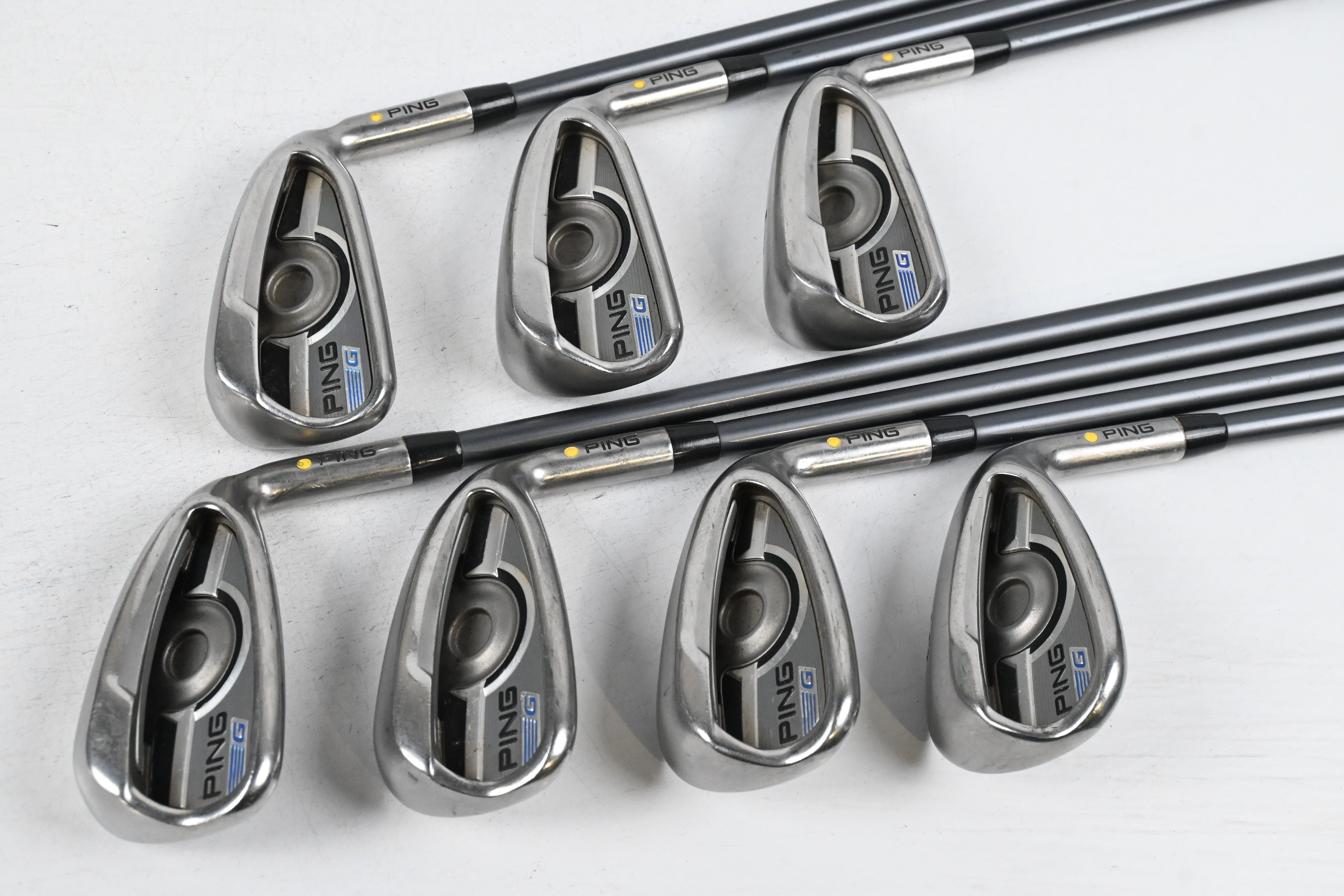 Ping G Series Irons / 5-PW+SW / Yellow Dot / Regular Flex Ping CFS 70 Shafts